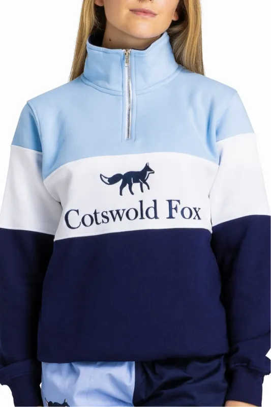 Cirencester Unisex Quarter Zip | Cornflower Blue sold by Cotswold Fox