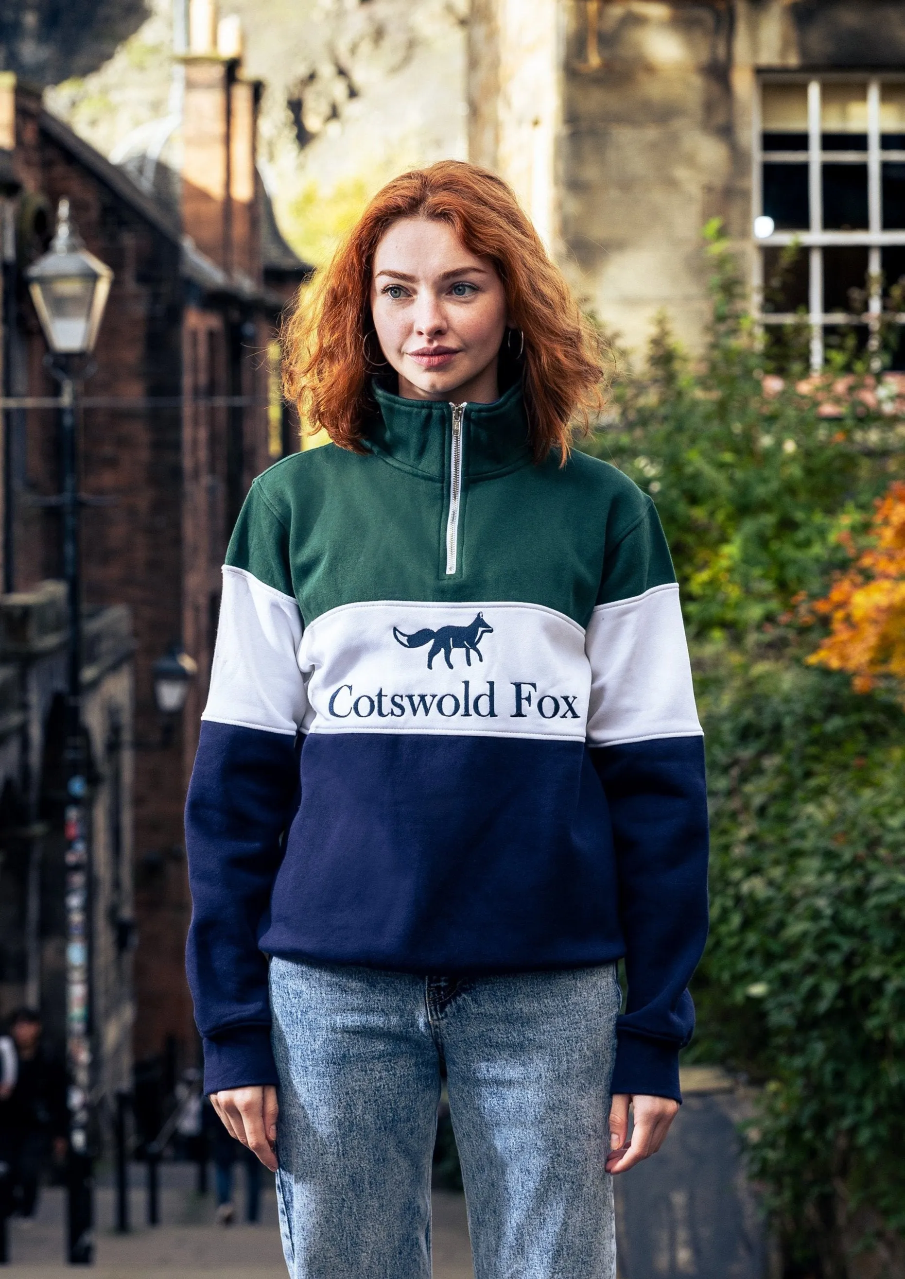 Cirencester Unisex Quarter Zip | Green sold by Cotswold Fox product image thumbnail 4