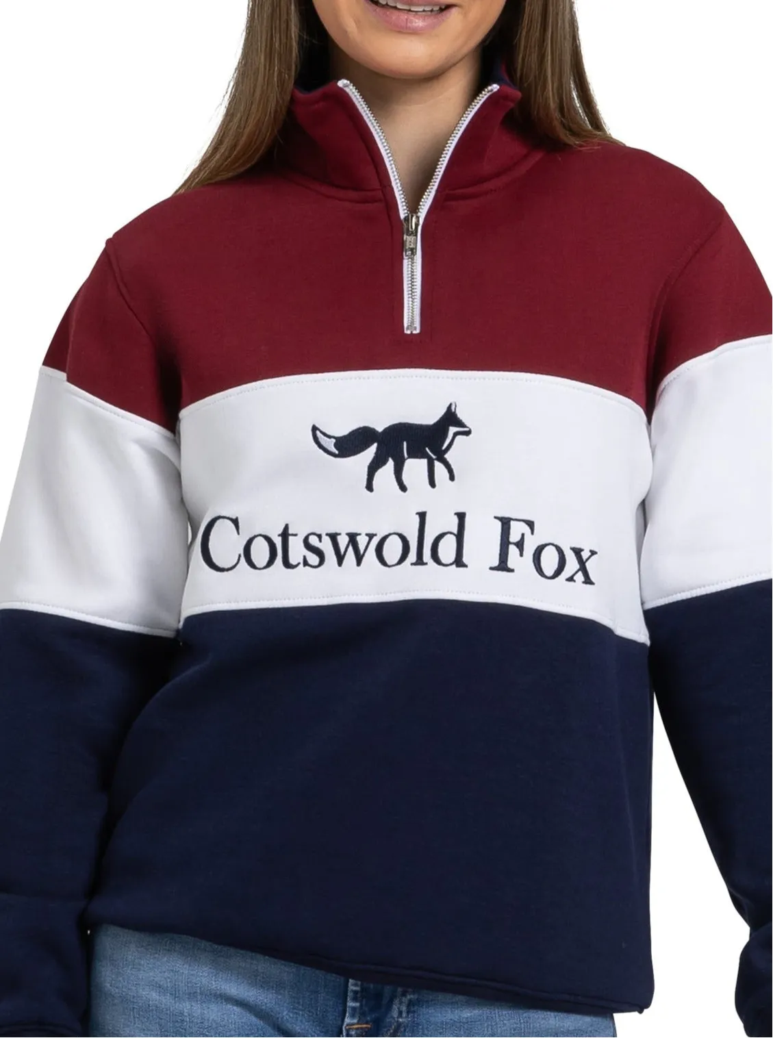 Cirencester Quarter Zip | Burgundy sold by Cotswold Fox