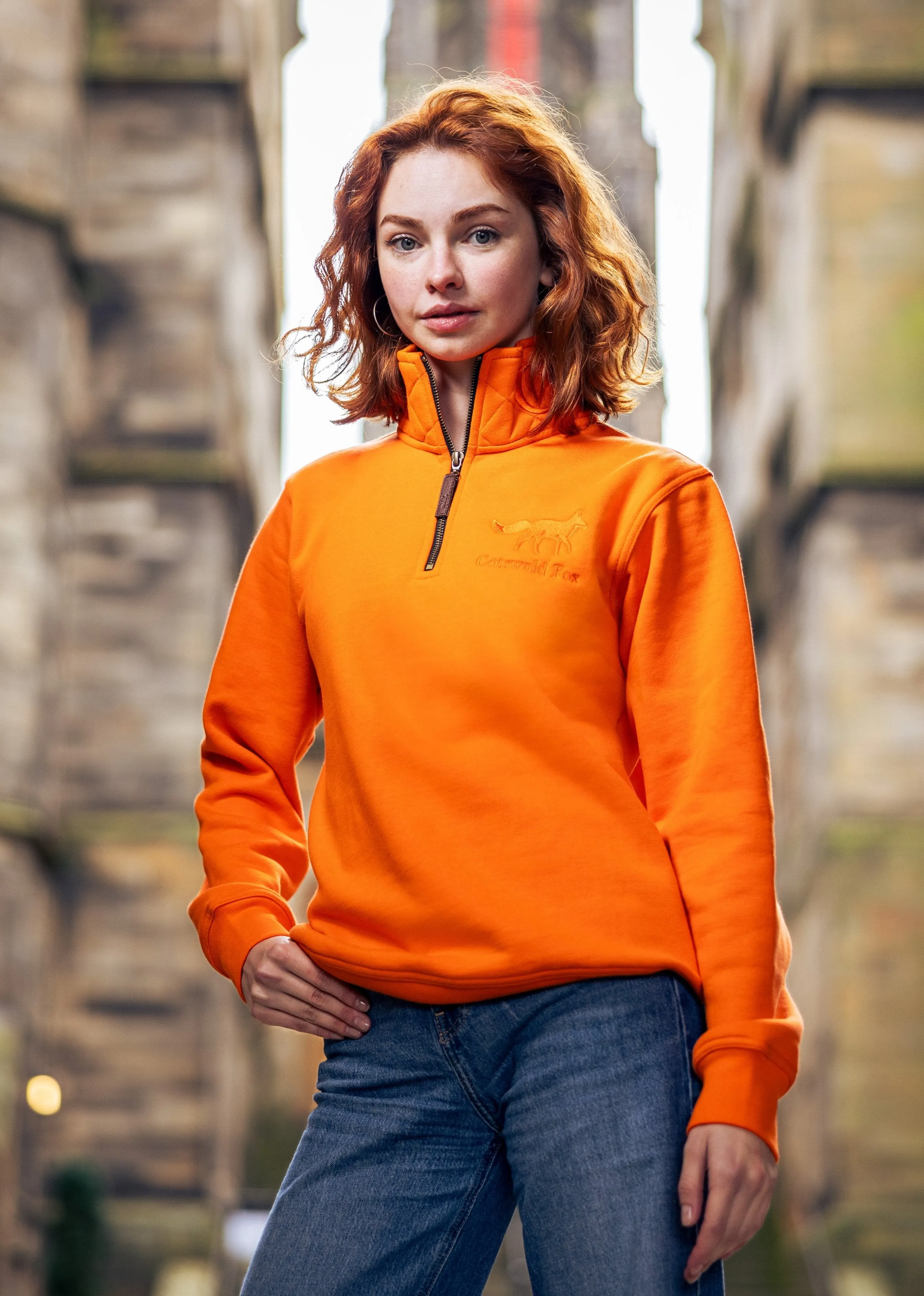Tetbury Quarter Zip | Pale Orange sold by Cotswold Fox product image thumbnail 3