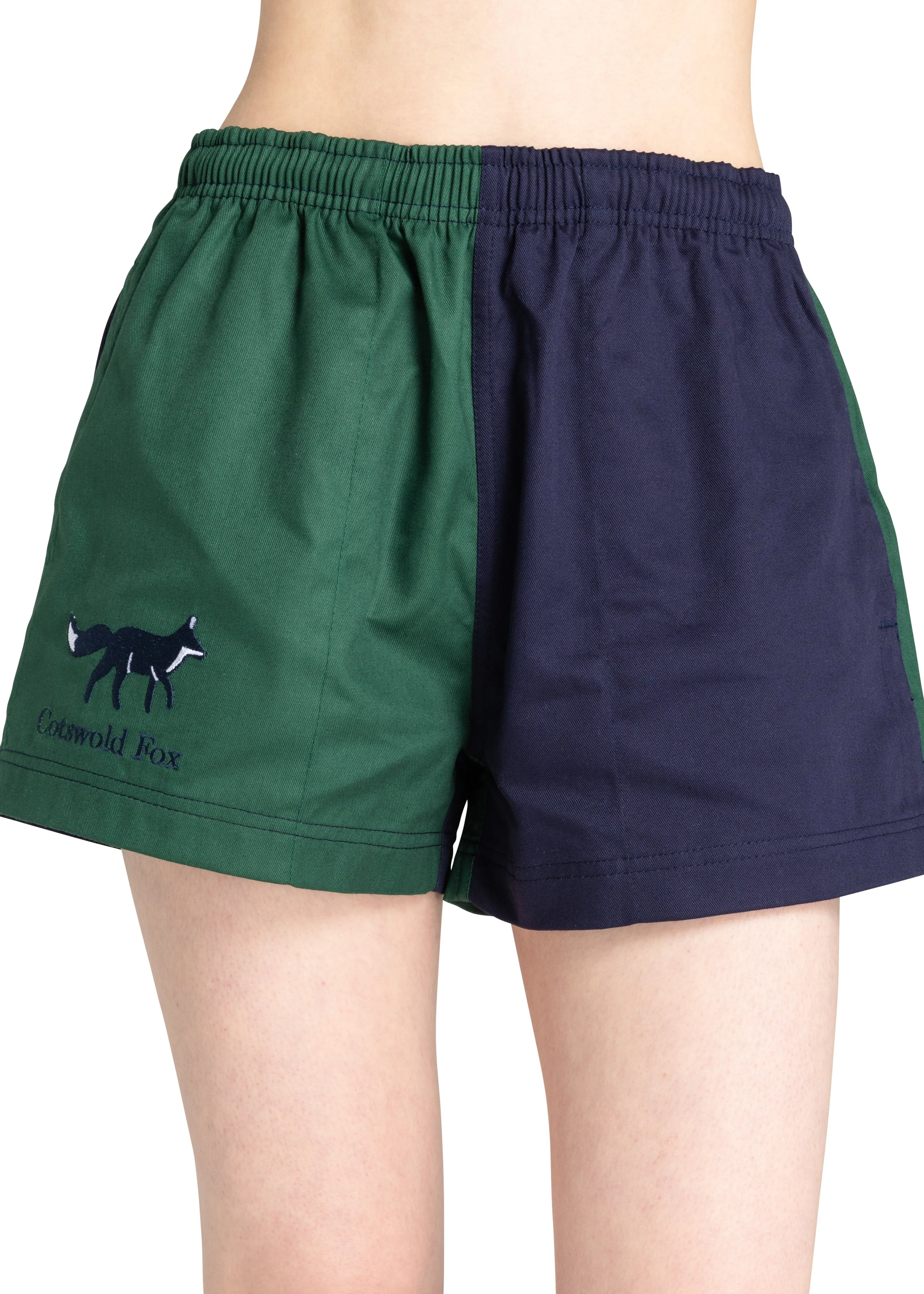 Unisex Harlequin Shorts | Green & Navy sold by Cotswold Fox product image thumbnail 2