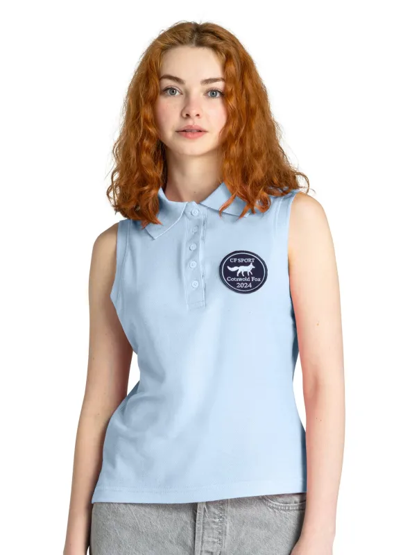 Sleeveless Polo Shirt | Cornflower sold by Cotswold Fox