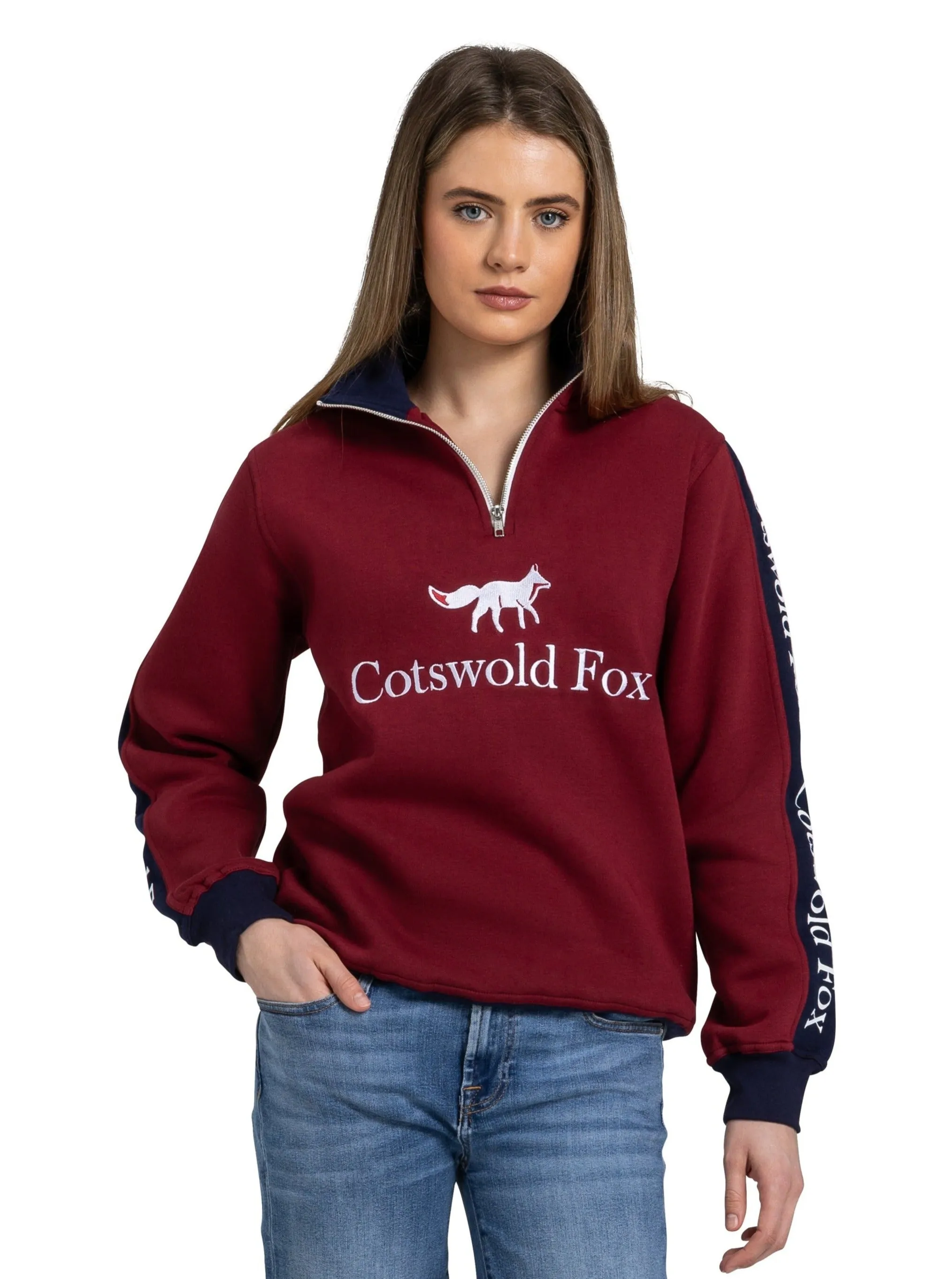 Second: Cheltenham Unisex Quarter Zip | Burgundy sold by Cotswold Fox product image thumbnail 2