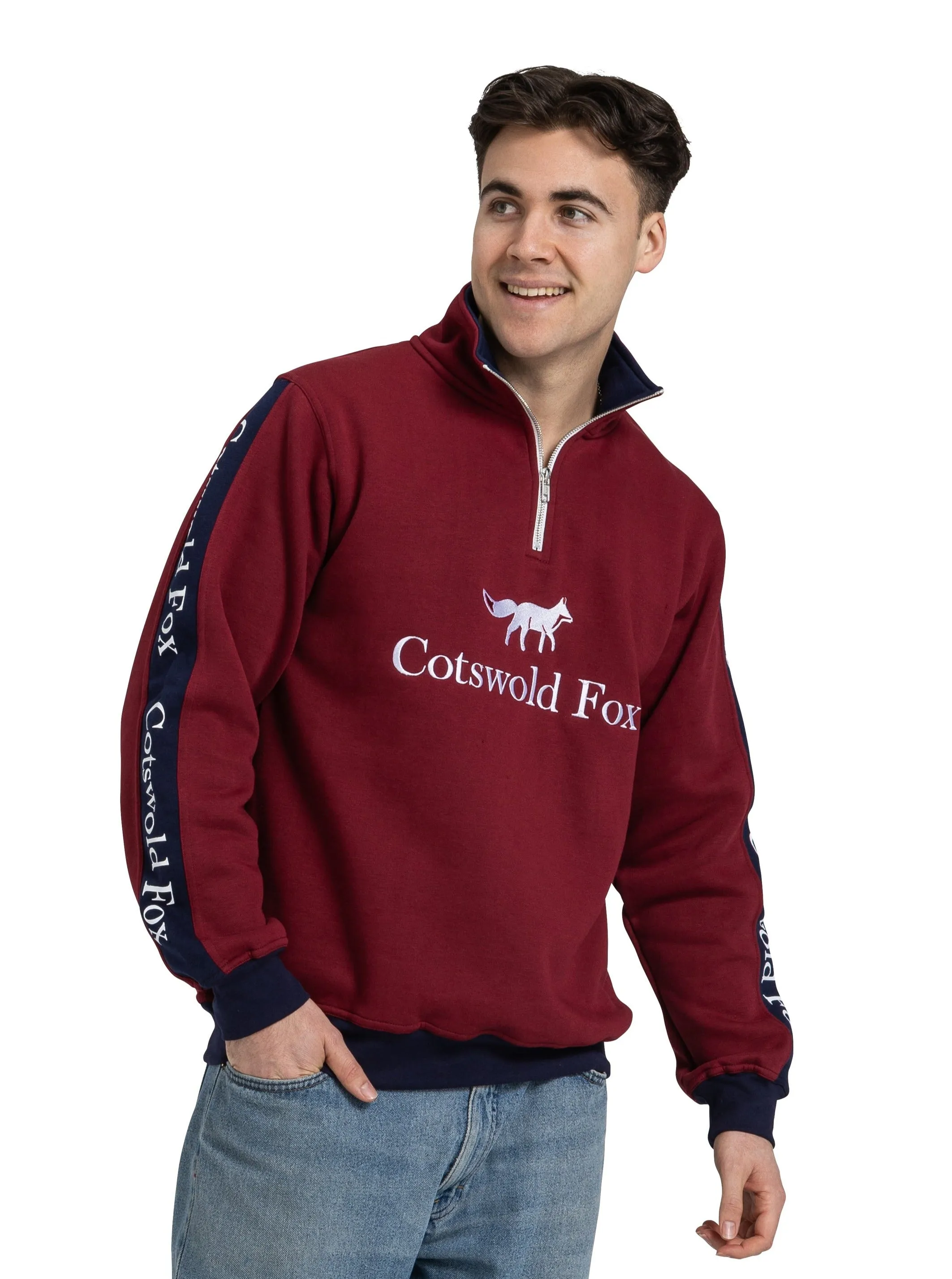 Second: Cheltenham Unisex Quarter Zip | Burgundy sold by Cotswold Fox product image thumbnail 5