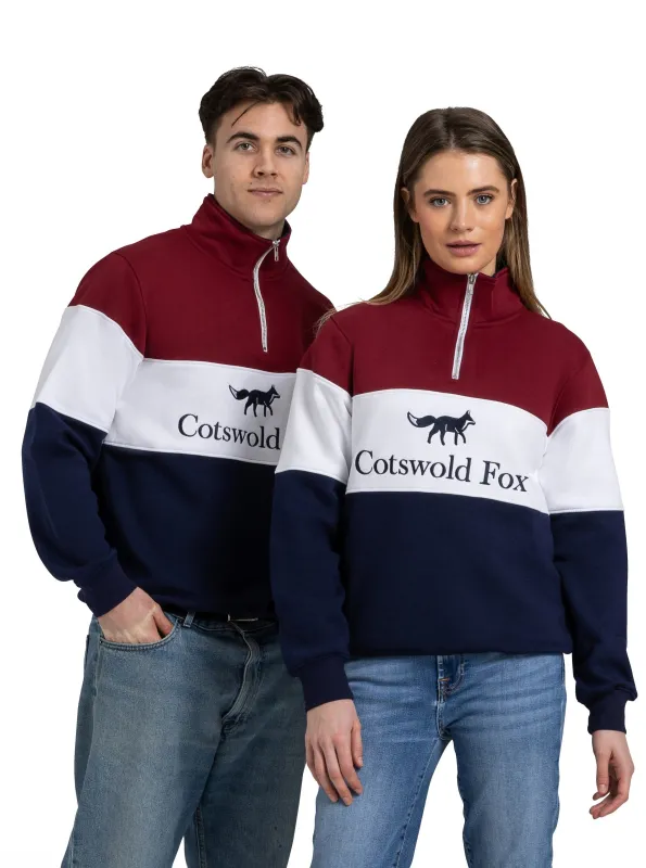Second: Cirencester Unisex Quarter Zip | Burgundy sold by Cotswold Fox