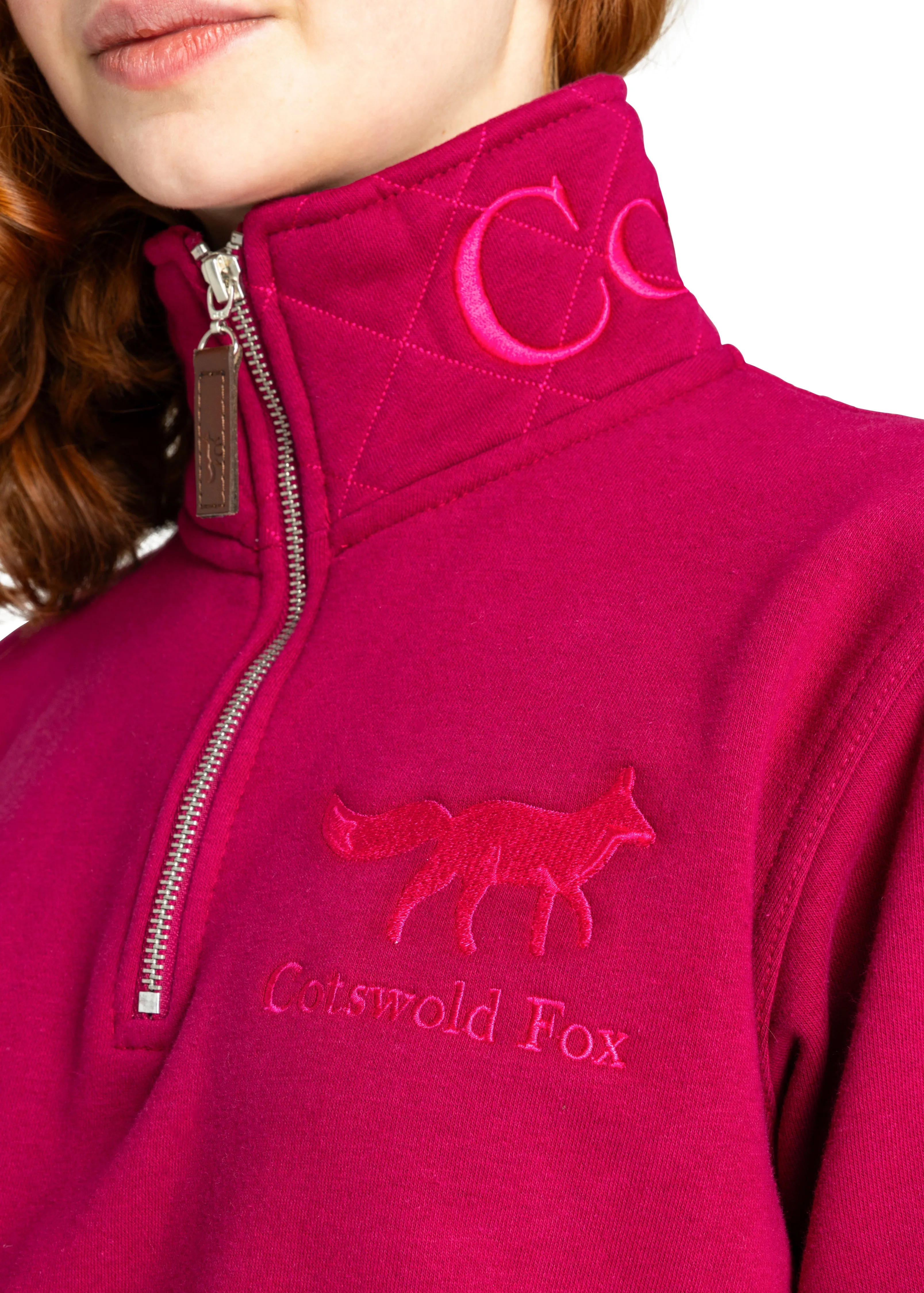 Second: Tetbury Unisex Quarter Zip | Raspberry sold by Cotswold Fox product image thumbnail 5