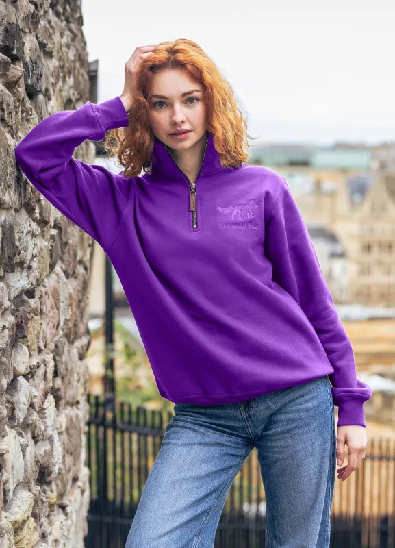 Tetbury Unisex Quarter Zip | Plum sold by Cotswold Fox