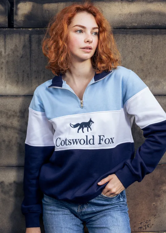 Pre-Loved, Cirencester Quarter Zip - Cornflower. Medium (UK 12-14) sold by Cotswold Fox