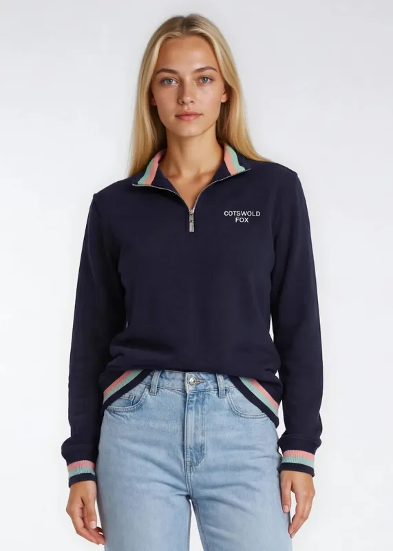 Unisex Navy Quarter Zip - Navy sold by Cotswold Fox