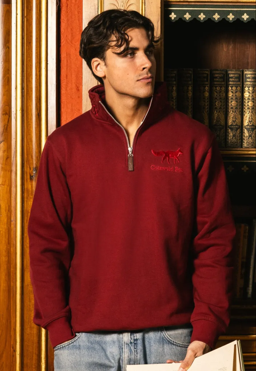 Tetbury Quarter Zip | Burgundy sold by Cotswold Fox product image thumbnail 2