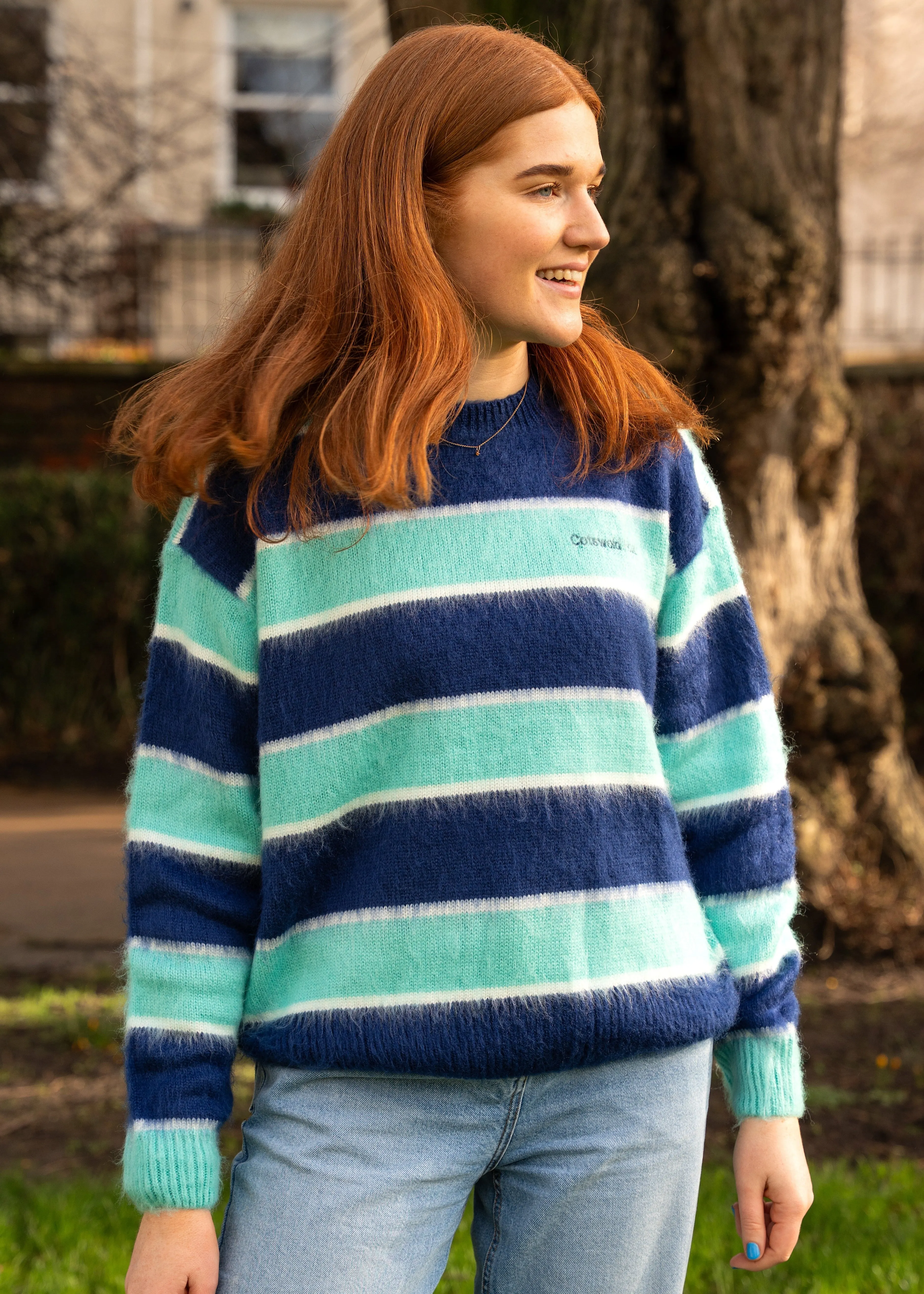 Bourton Stripe Jumper | Mint & Blue sold by Cotswold Fox product image thumbnail 2