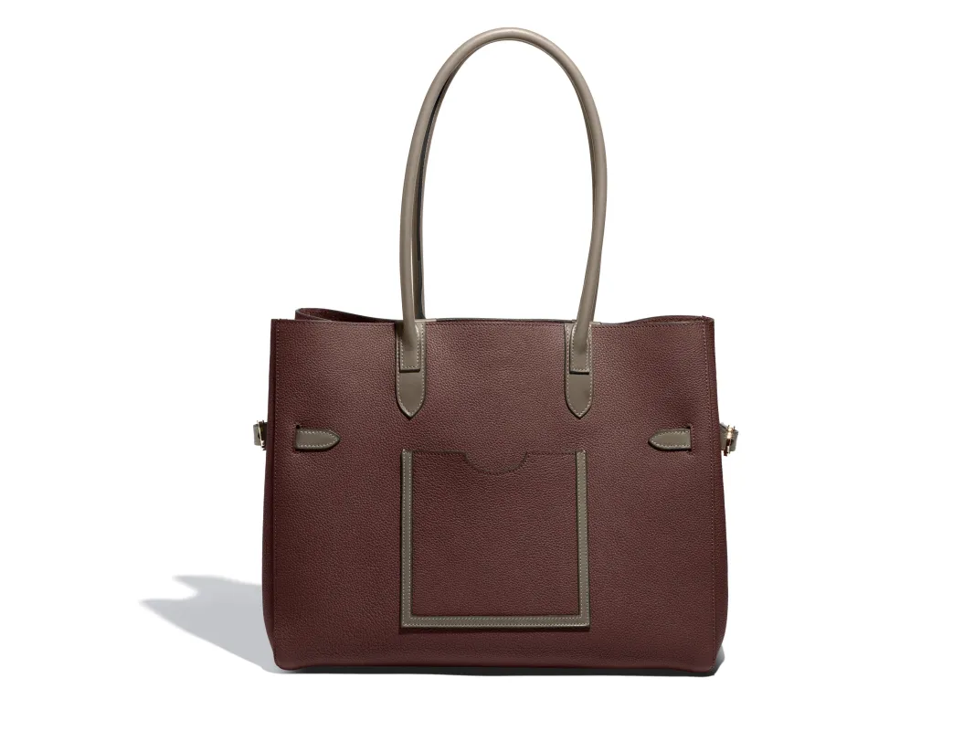 Lectoure Horizontal Tote Lie de Vin Legato leather sold by Joseph Duclos