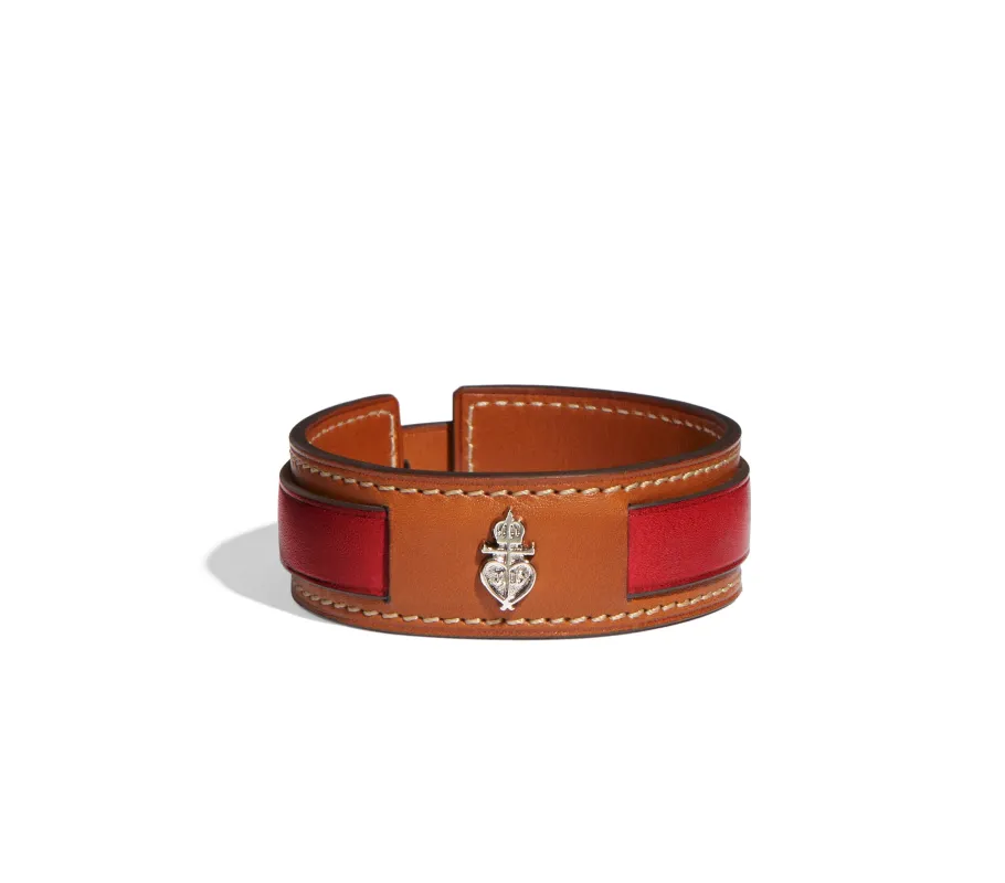 Lectoure Bracelet in Coquelicot Héritage Leather sold by Joseph Duclos