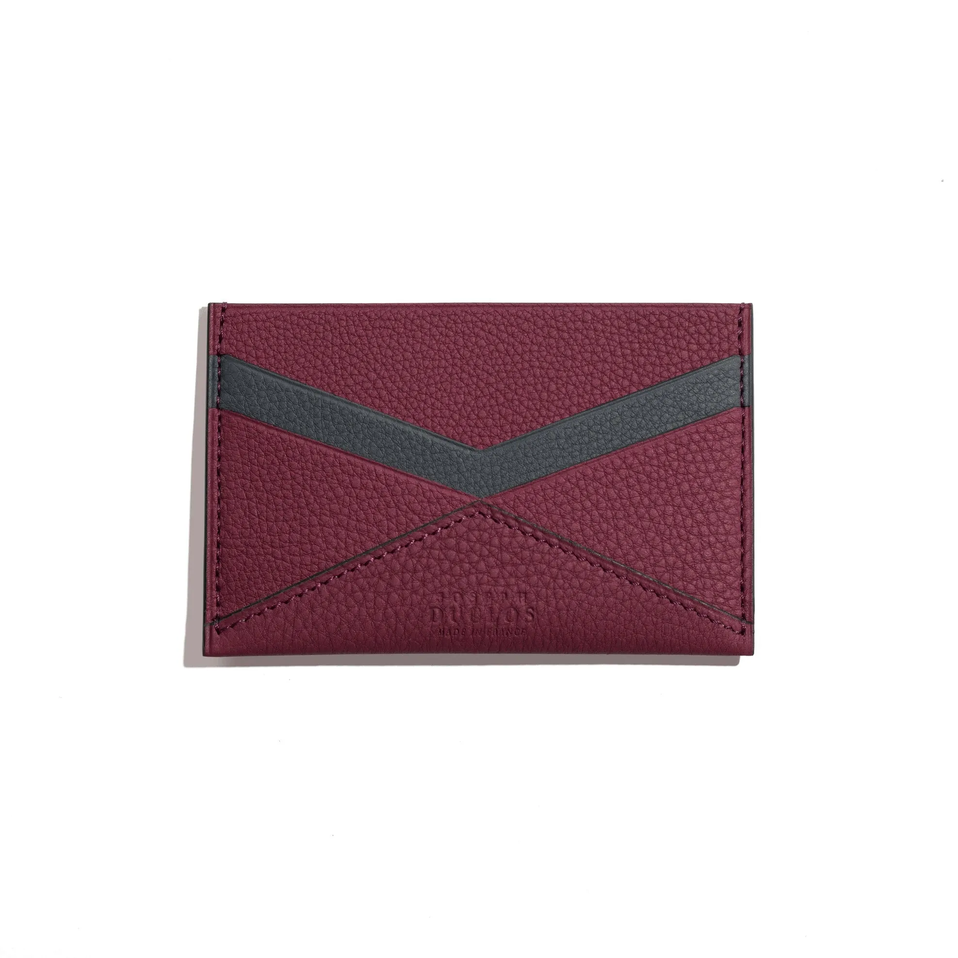 Fontélie Cardholder in Aubergine Concerto leather sold by Joseph Duclos