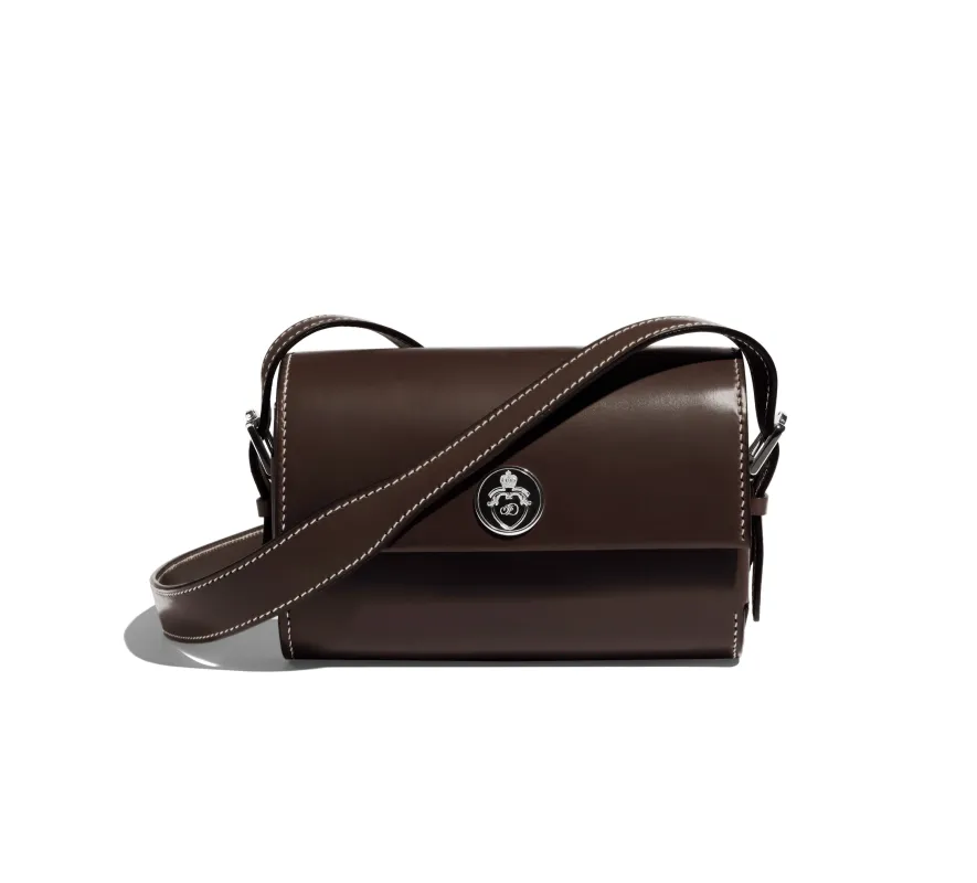 Saint-Clair Mini Clutch in Marronnier Symphonie leather sold by Joseph Duclos