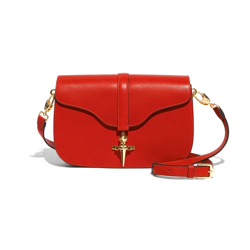 Diane Messenger in Coquelicot Héritage Leather sold by Joseph Duclos