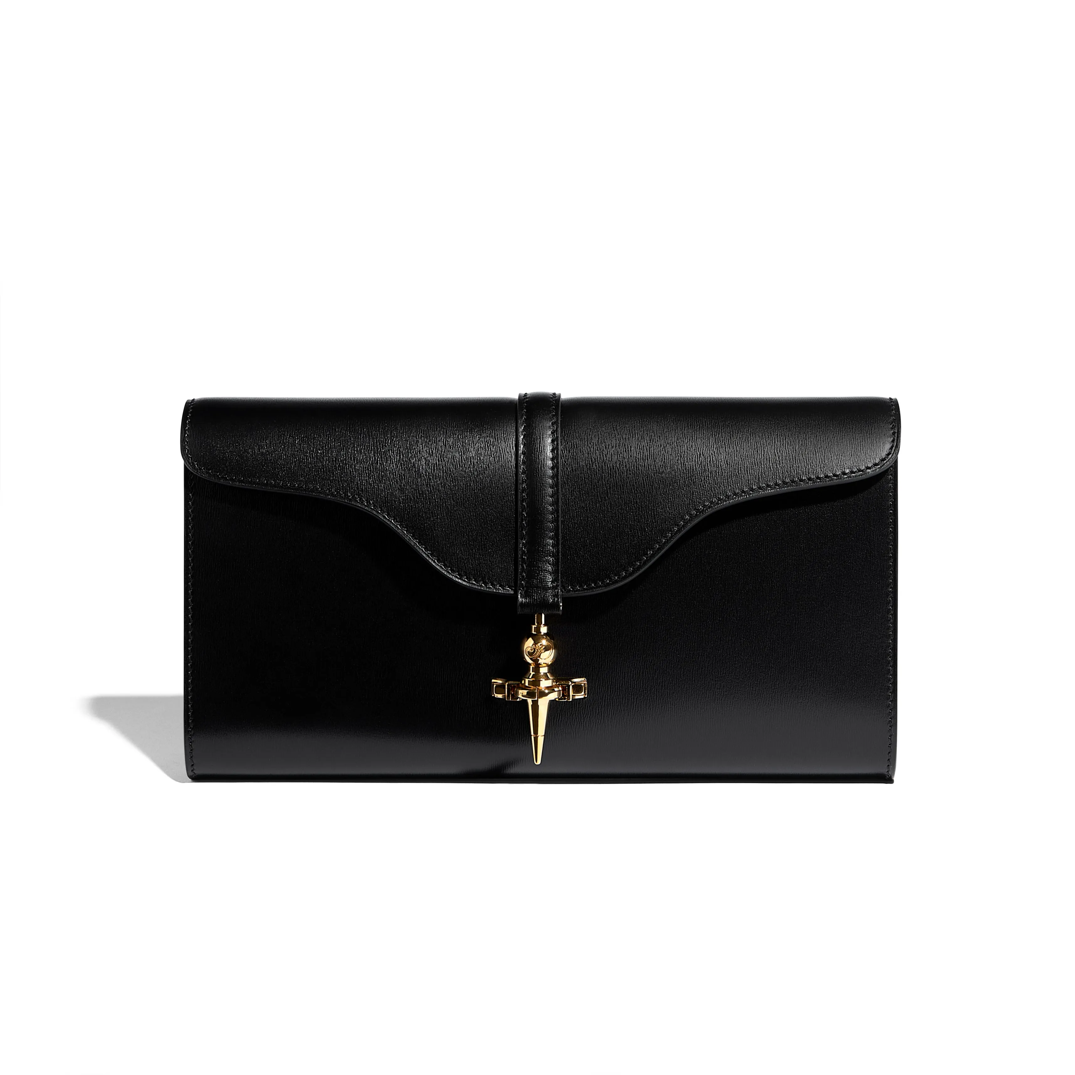 Diane Clutch in Black Lumière Leather sold by Joseph Duclos