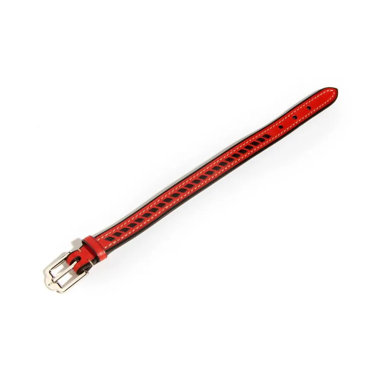 Saint-Clair Tressé Bracelet in Coquelicot Héritage leather sold by Joseph Duclos