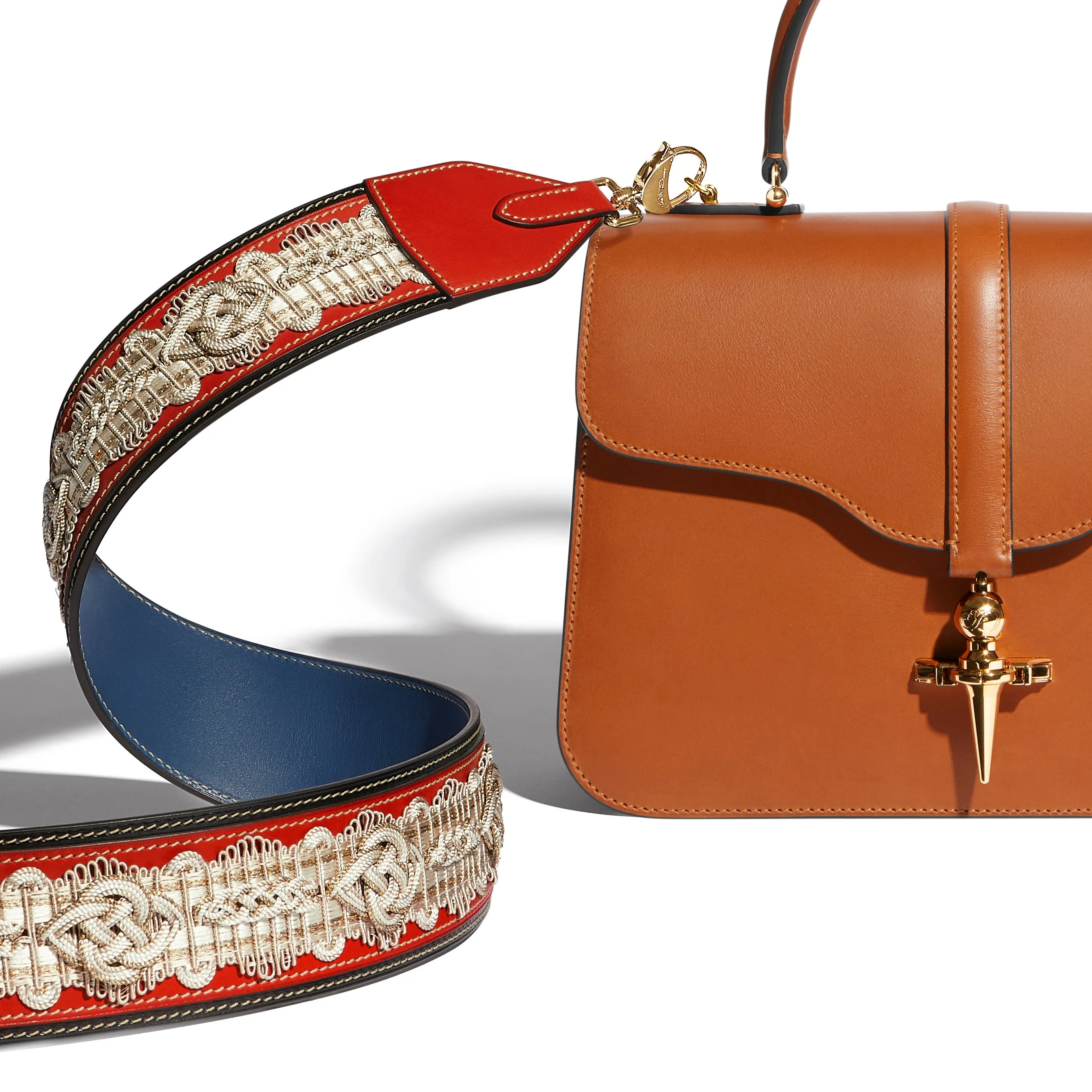 Diderot Passementerie Strap in Coquelicot Héritage leather sold by Joseph Duclos product image thumbnail 2