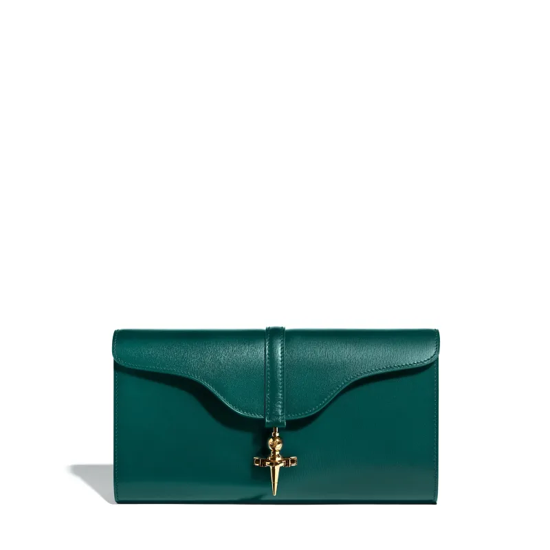 Diane Clutch in Paon Lumière leather sold by Joseph Duclos