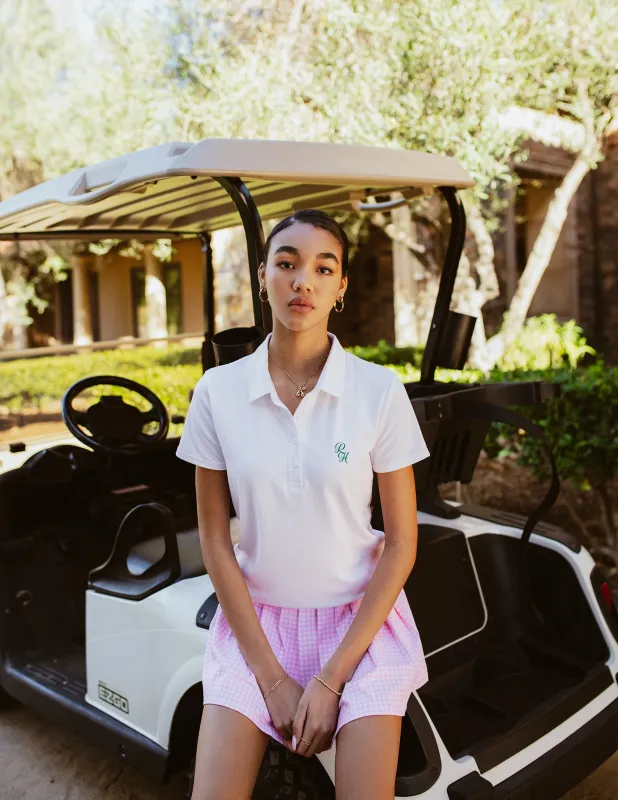 Kennedy Short Sleeve Polo in White sold by Recreational Habits