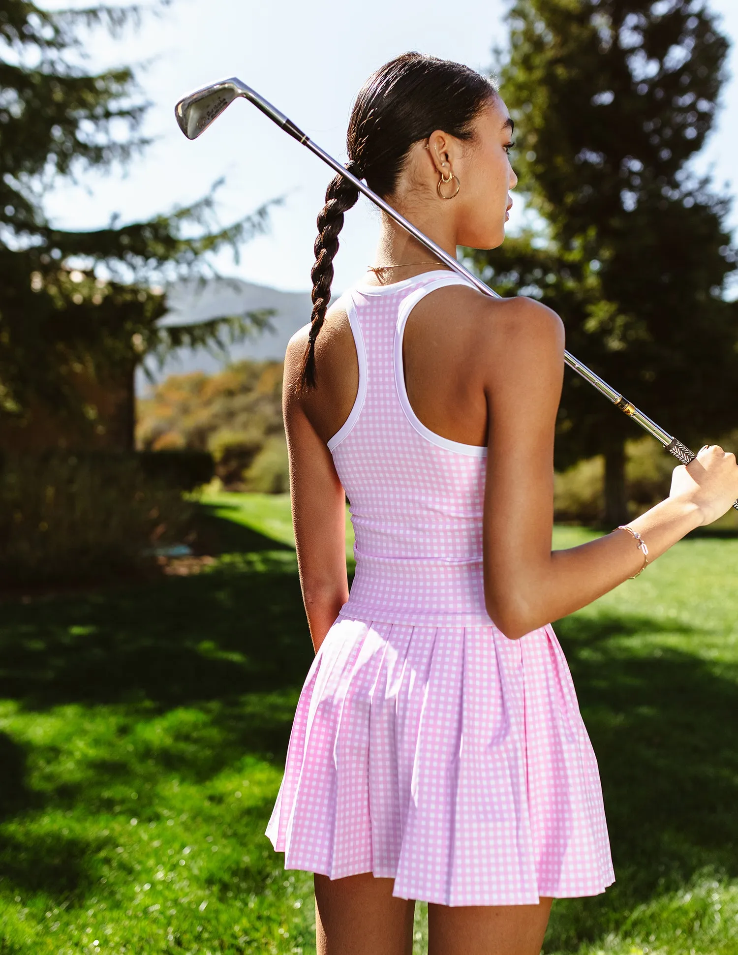 Taylor Gingham Skirt in Pink sold by Recreational Habits product image thumbnail 2