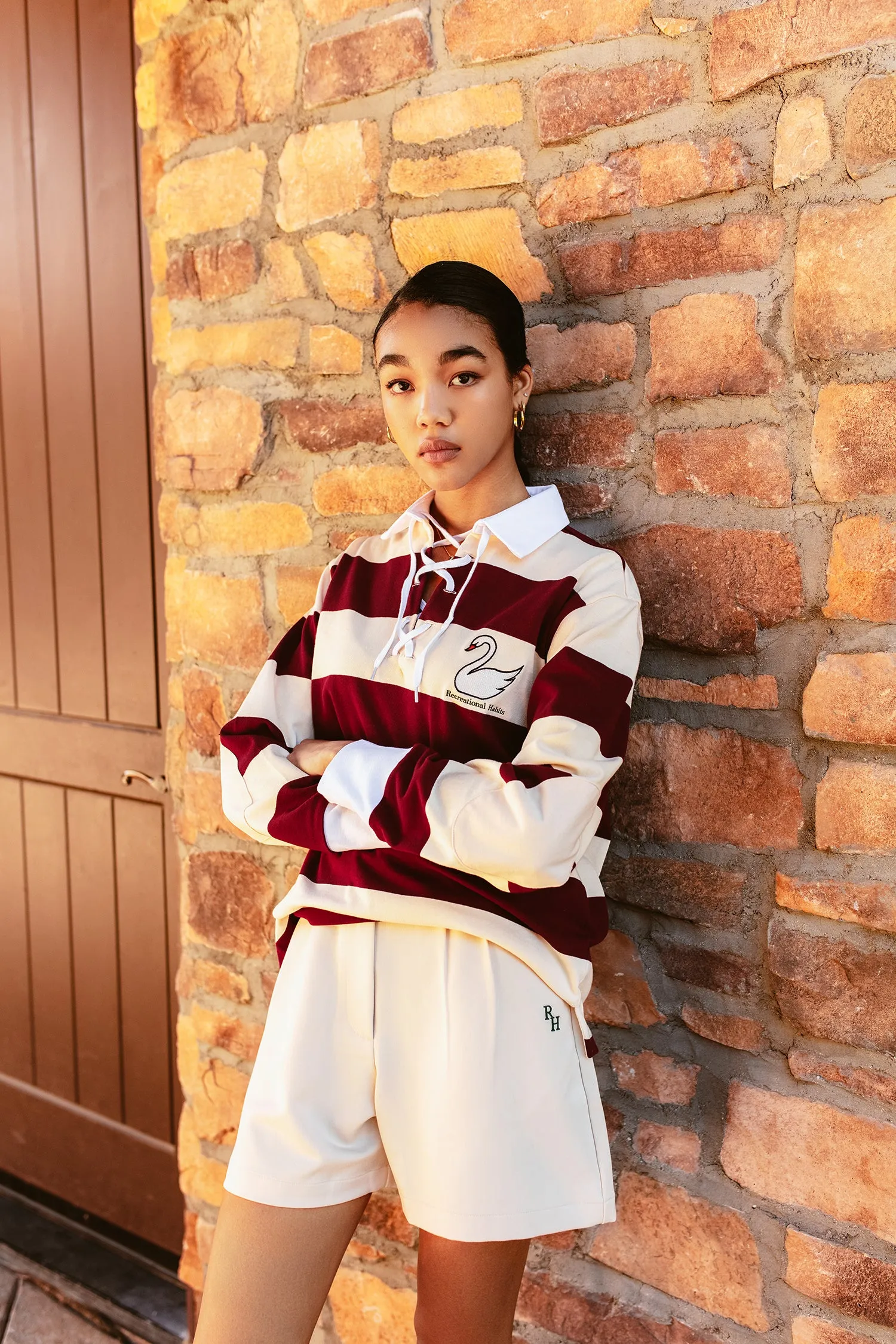 Ilona Striped Rugby in Maroon sold by Recreational Habits product image thumbnail 2