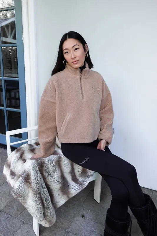 Horton Sherpa Quarter Zip in Brown made by Recreational Habits