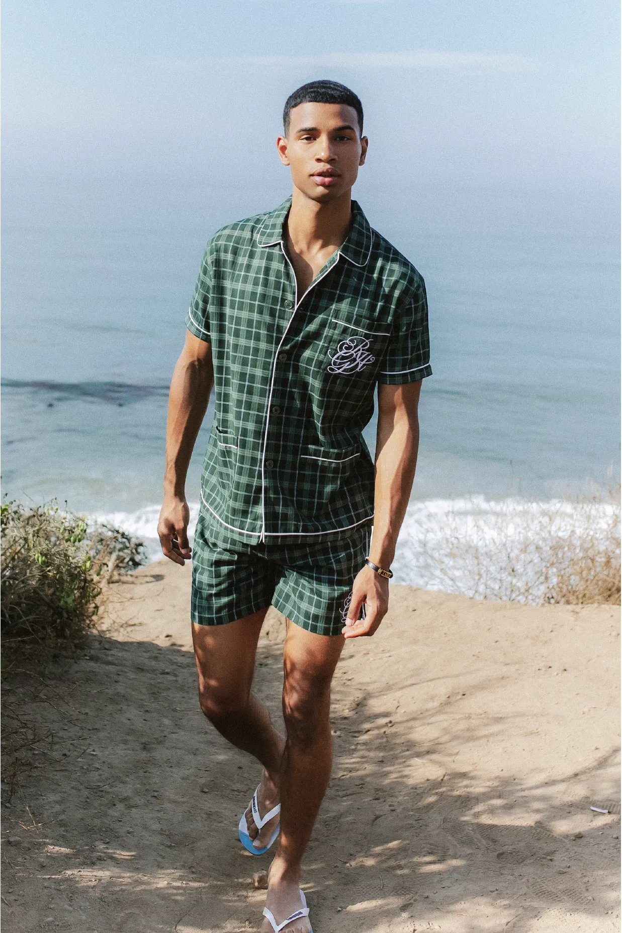 Bogart PJ Short in Green Tartan sold by Recreational Habits