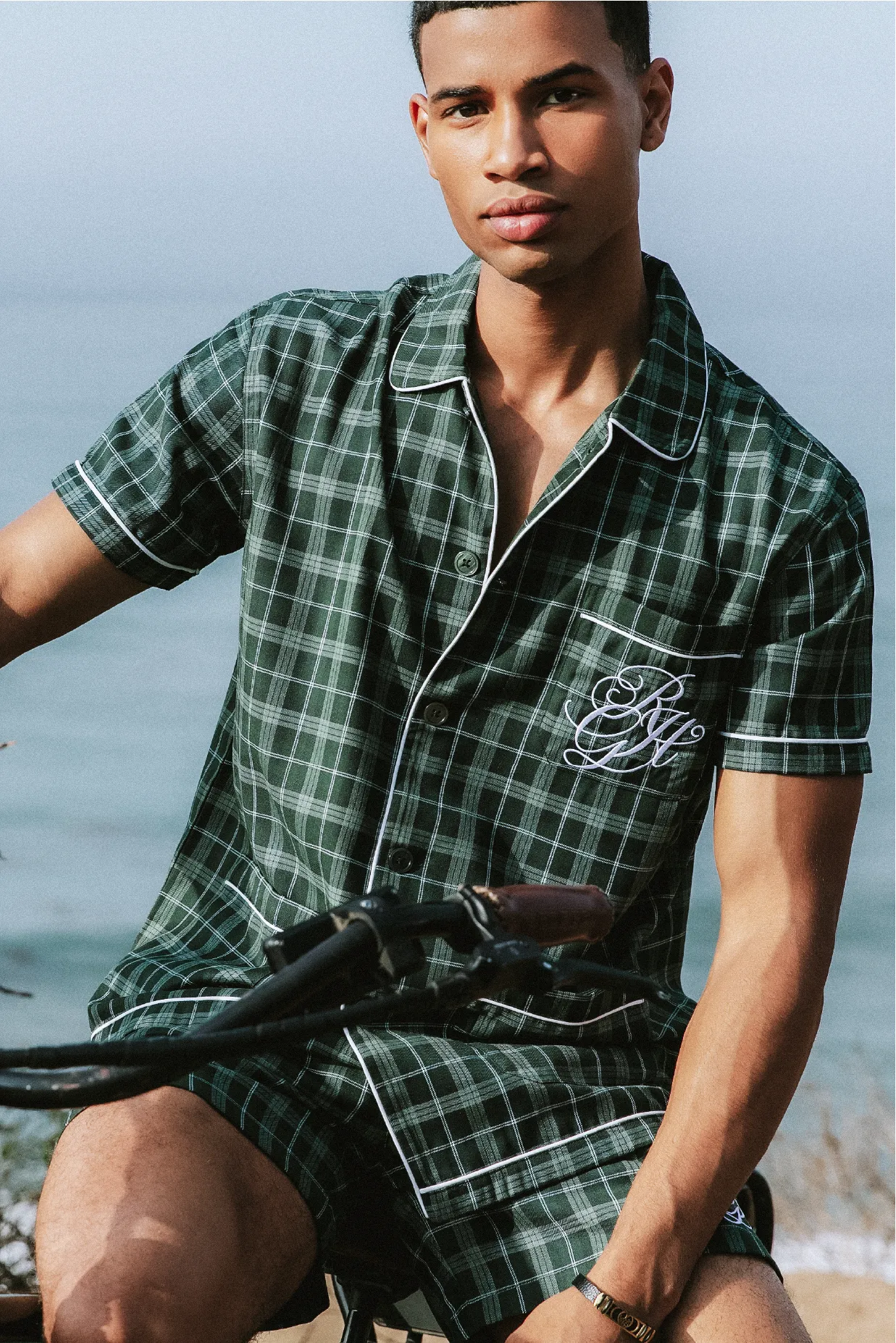 Gatsby PJ Shirt in Green Tartan sold by Recreational Habits