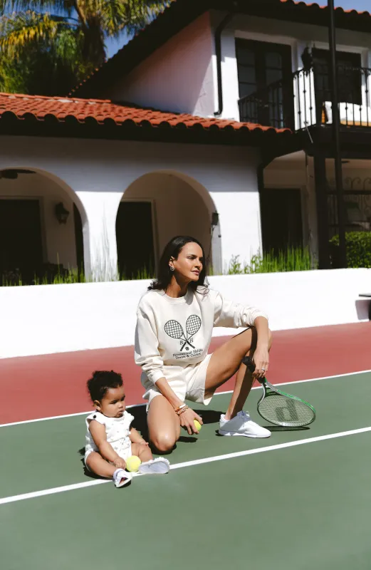 Williams Cropped Crew in Cream made by Recreational Habits