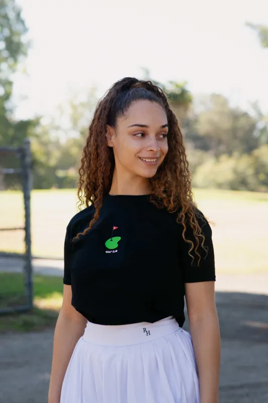 Flyer Cropped Tee with Flag in Black sold by Recreational Habits