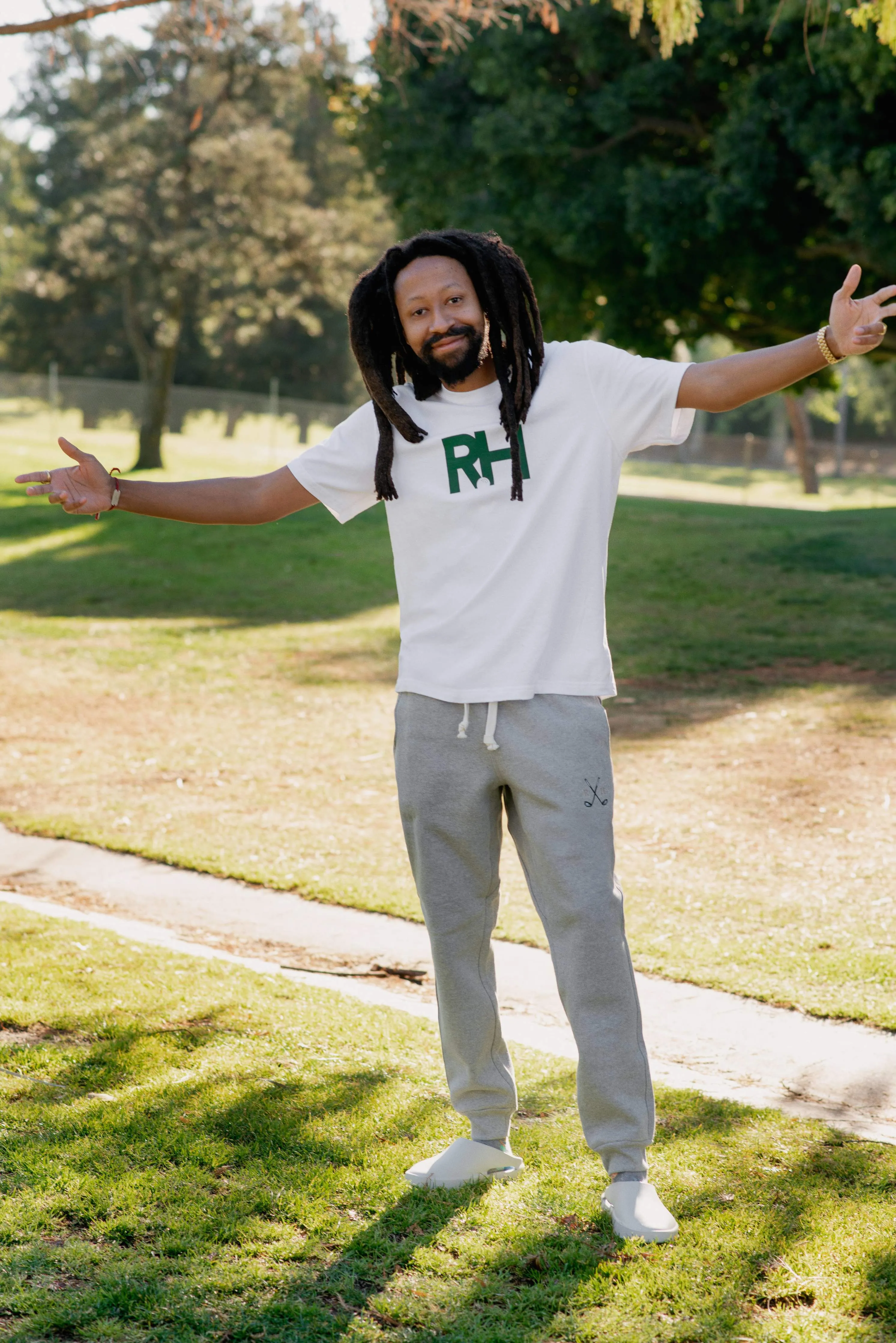 Bogey Short Sleeve Tee with RH Cut Out in White sold by Recreational Habits