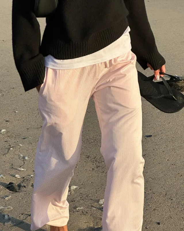 Harrison Boxer Stripe Pant in Pink made by Recreational Habits