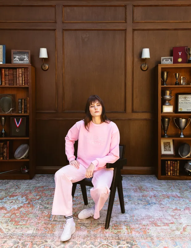 USA Fencing Crewneck in Pink made by Recreational Habits