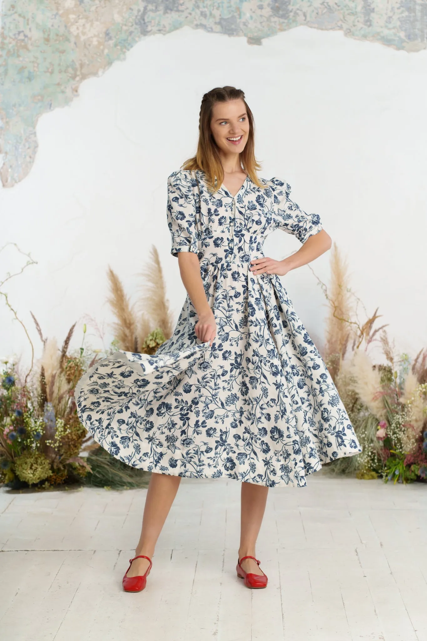 Diane Dress, Puffed Sleeve sold by Son de Flor product image thumbnail 2