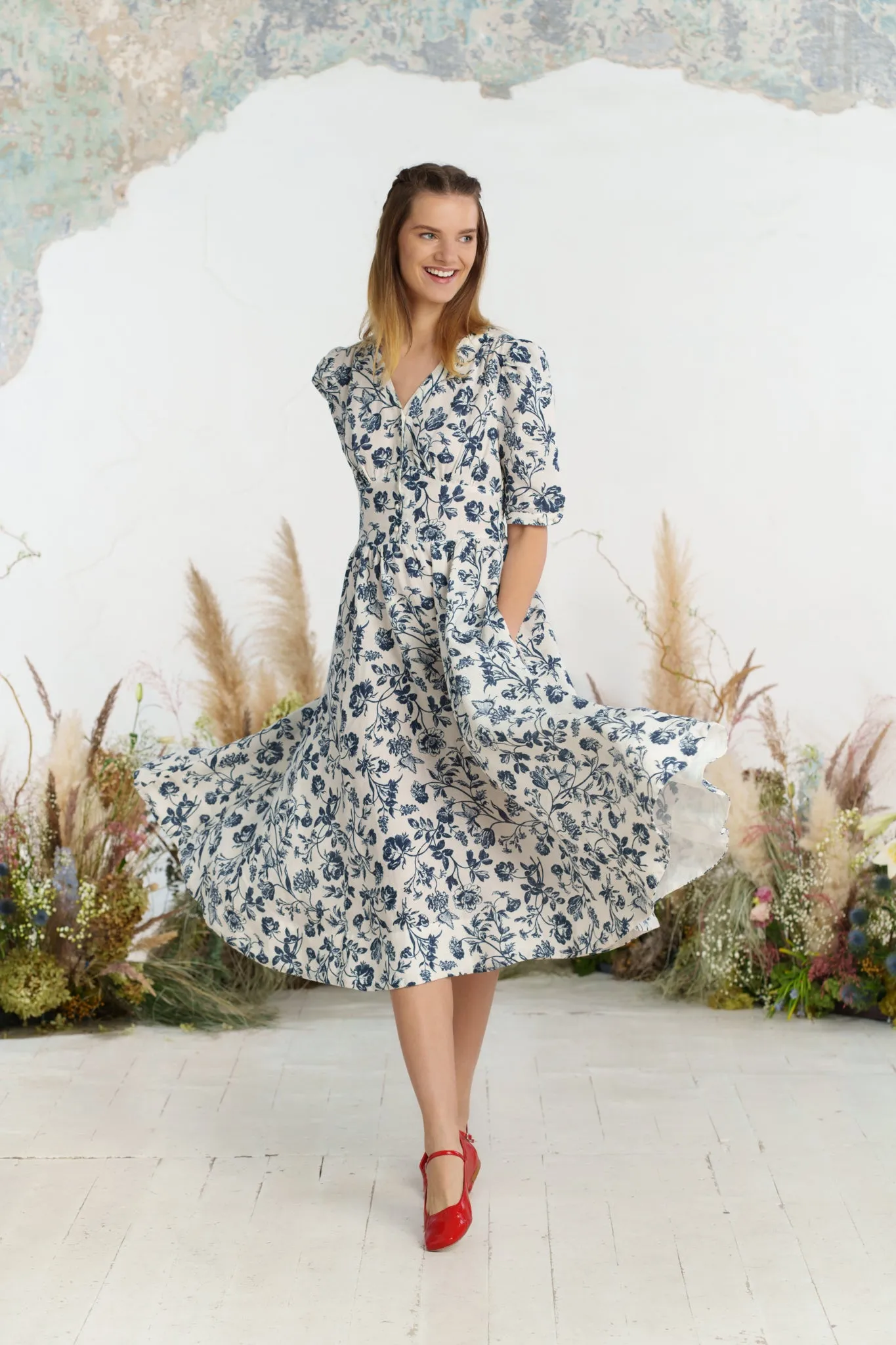 Diane Dress, Puffed Sleeve sold by Son de Flor product image thumbnail 4