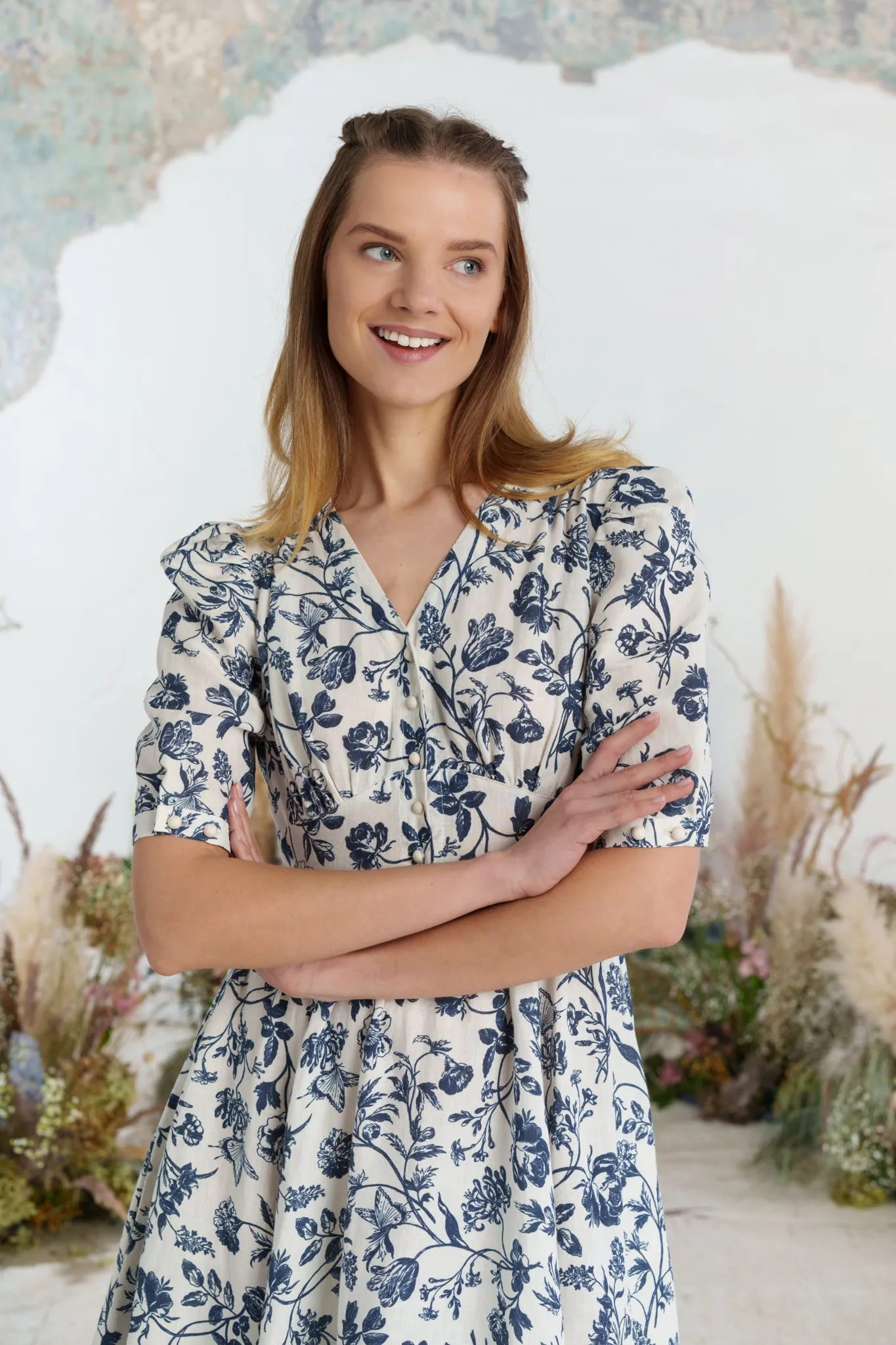 Diane Dress, Puffed Sleeve sold by Son de Flor product image thumbnail 3