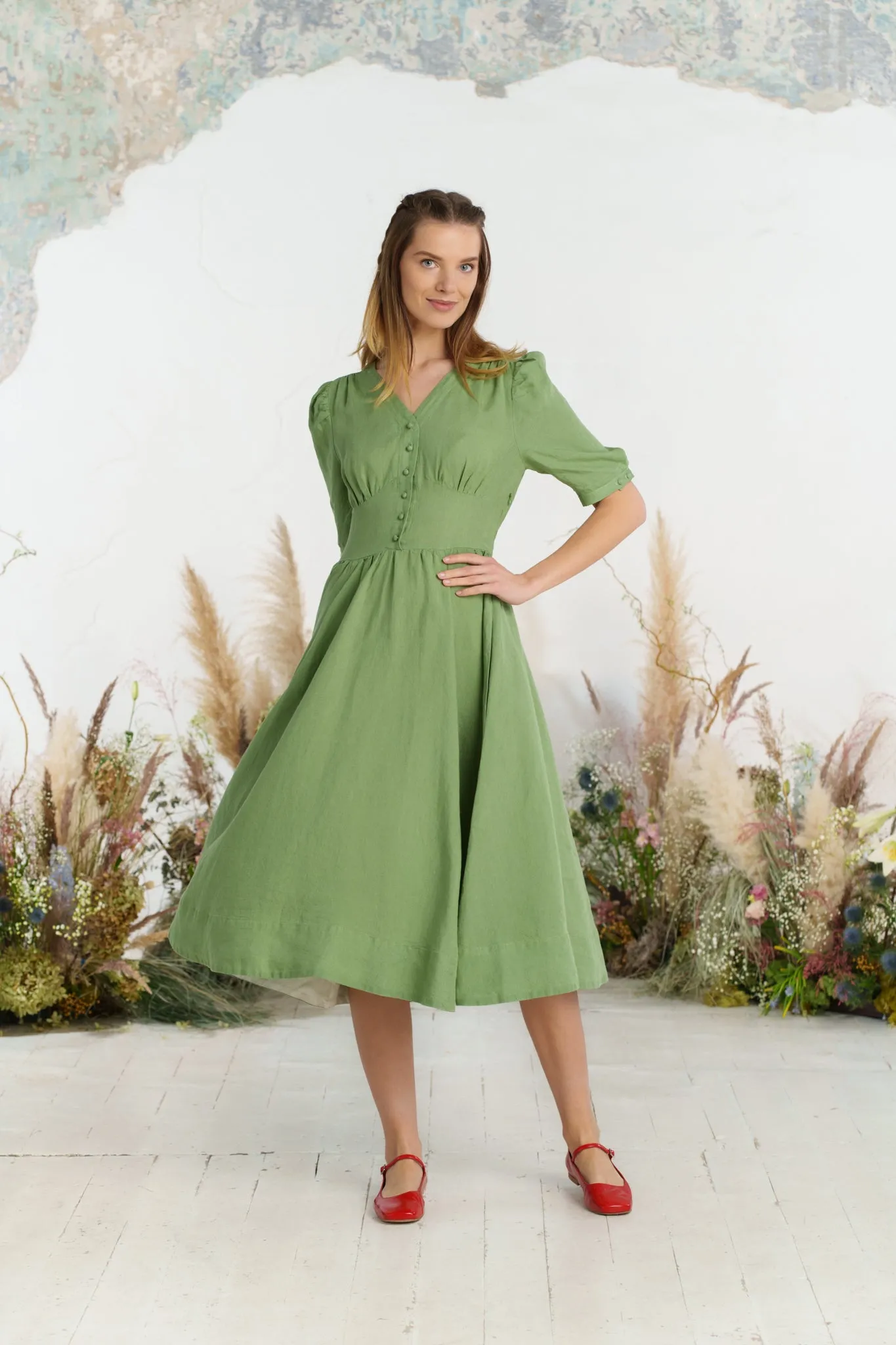 Diane Dress, Puffed Sleeve sold by Son de Flor