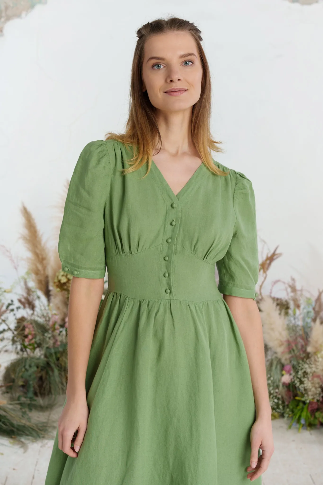 Diane Dress, Puffed Sleeve sold by Son de Flor product image thumbnail 4