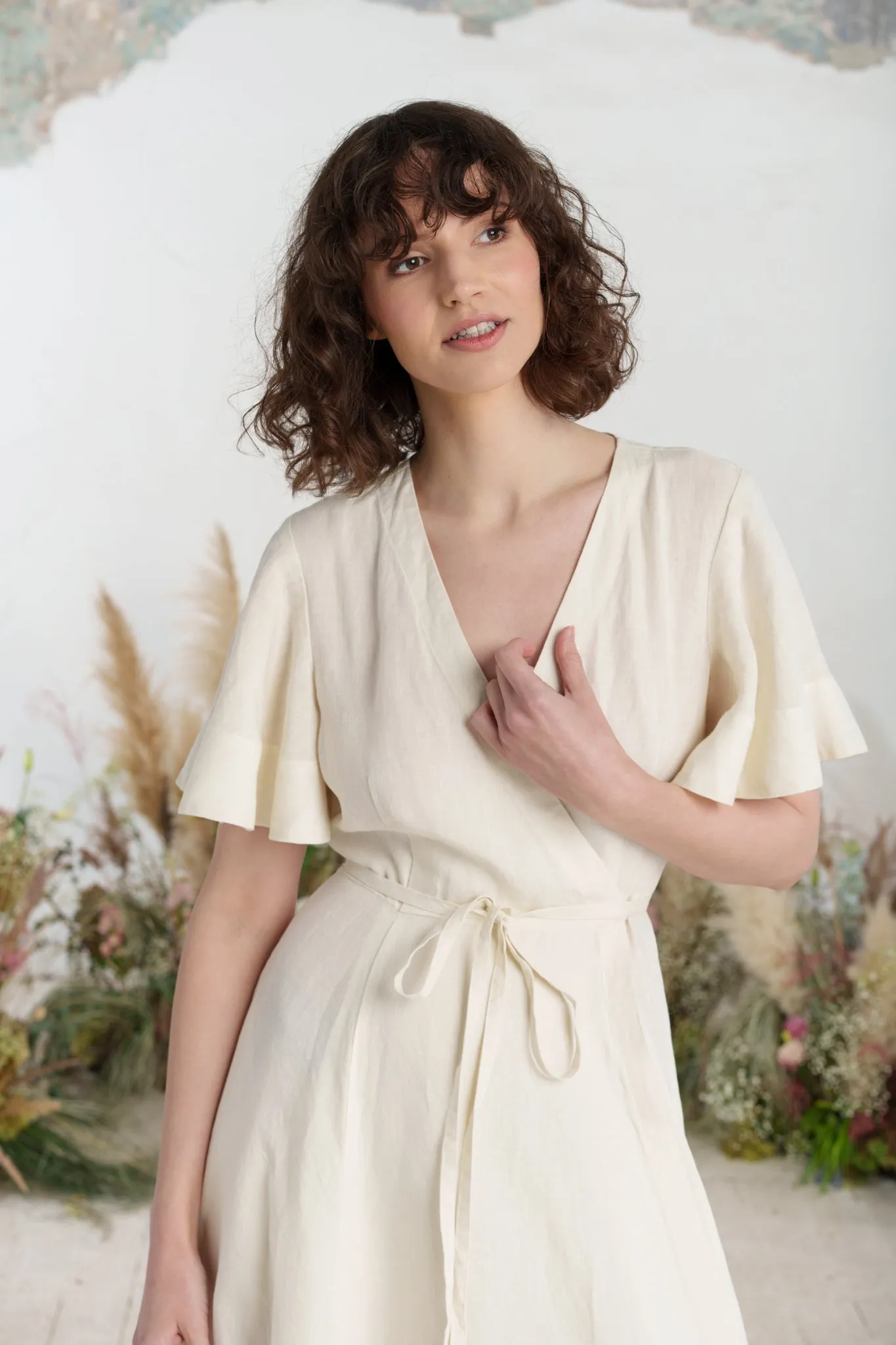 Maxi Wrap Dress, Butterfly Sleeve sold by Son de Flor product image thumbnail 3