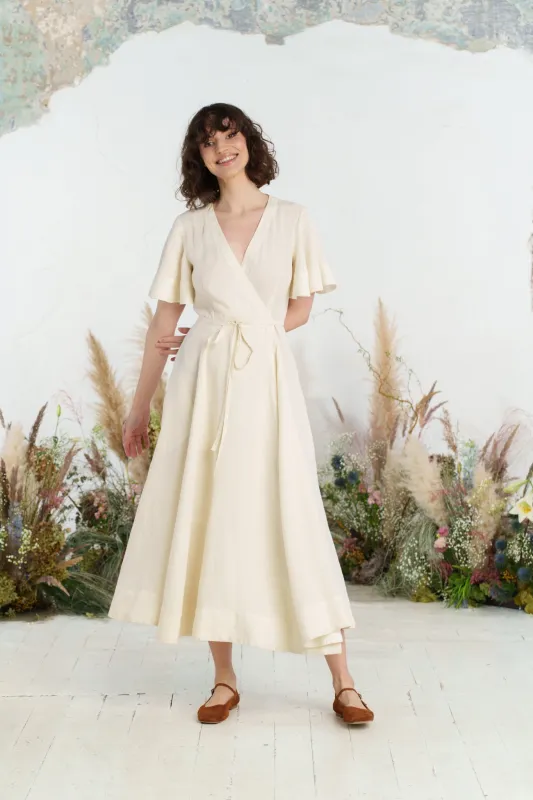 Maxi Wrap Dress, Butterfly Sleeve sold by Son de Flor