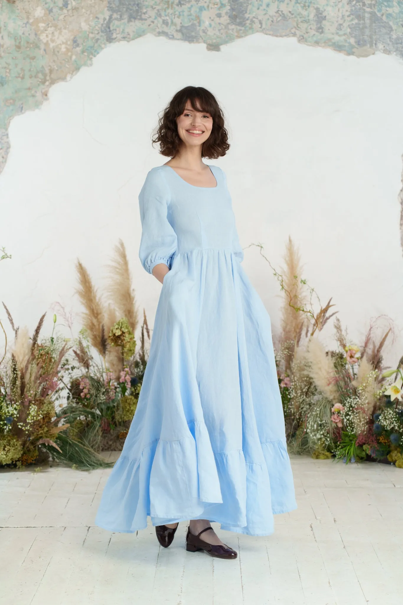 Maxi Carmen Dress, 3/4 Sleeve sold by Son de Flor product image thumbnail 5