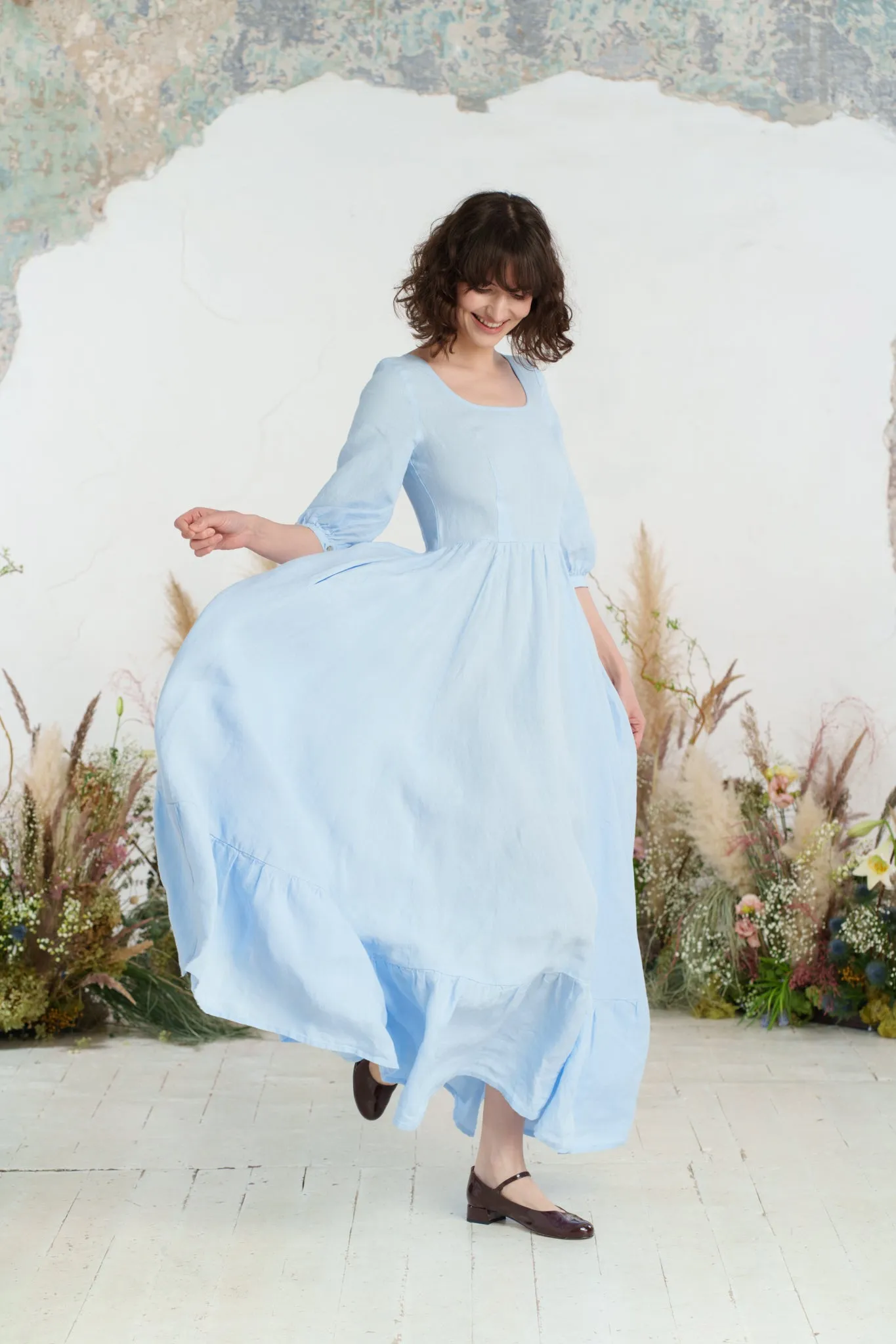 Maxi Carmen Dress, 3/4 Sleeve sold by Son de Flor product image thumbnail 4