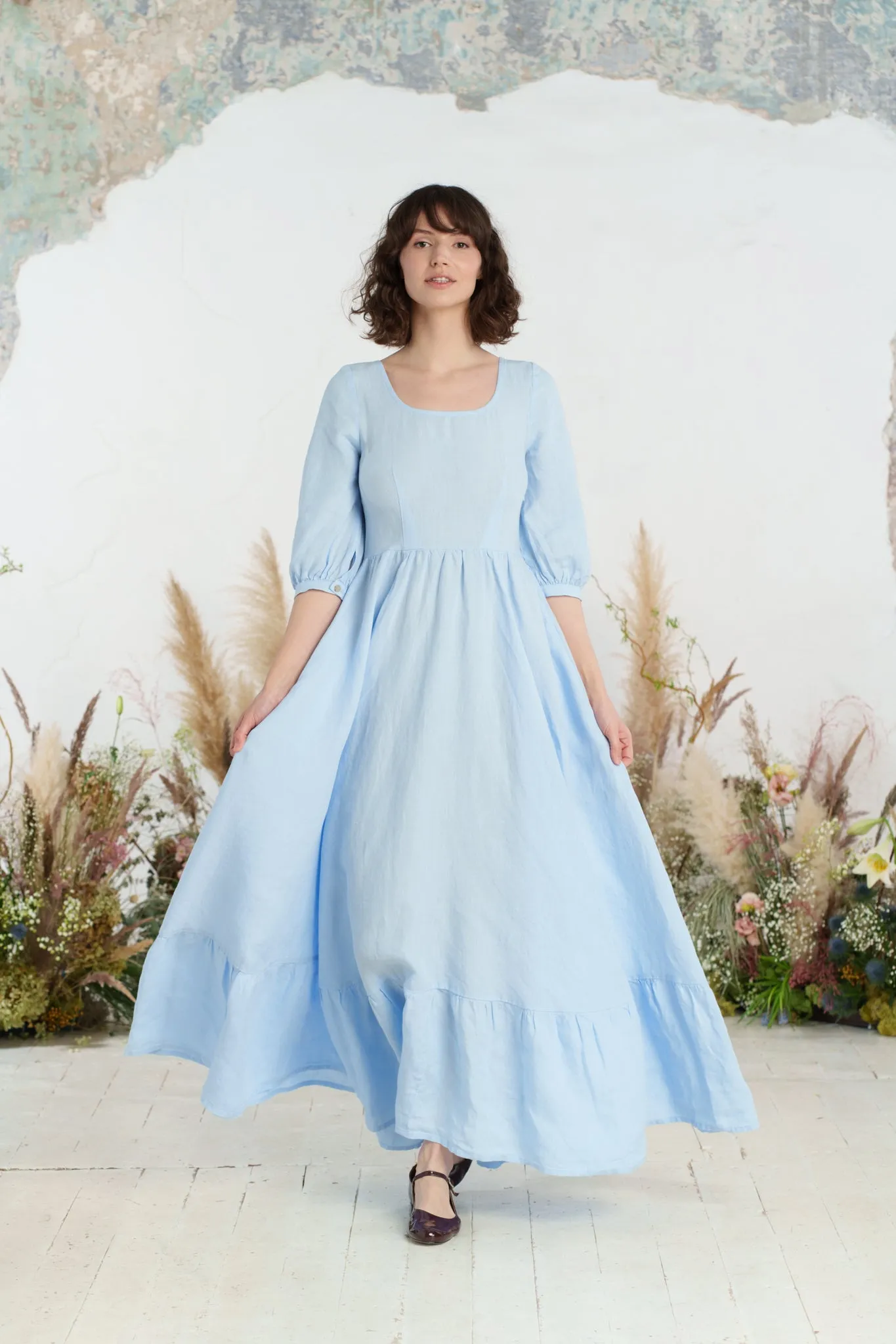 Maxi Carmen Dress, 3/4 Sleeve sold by Son de Flor