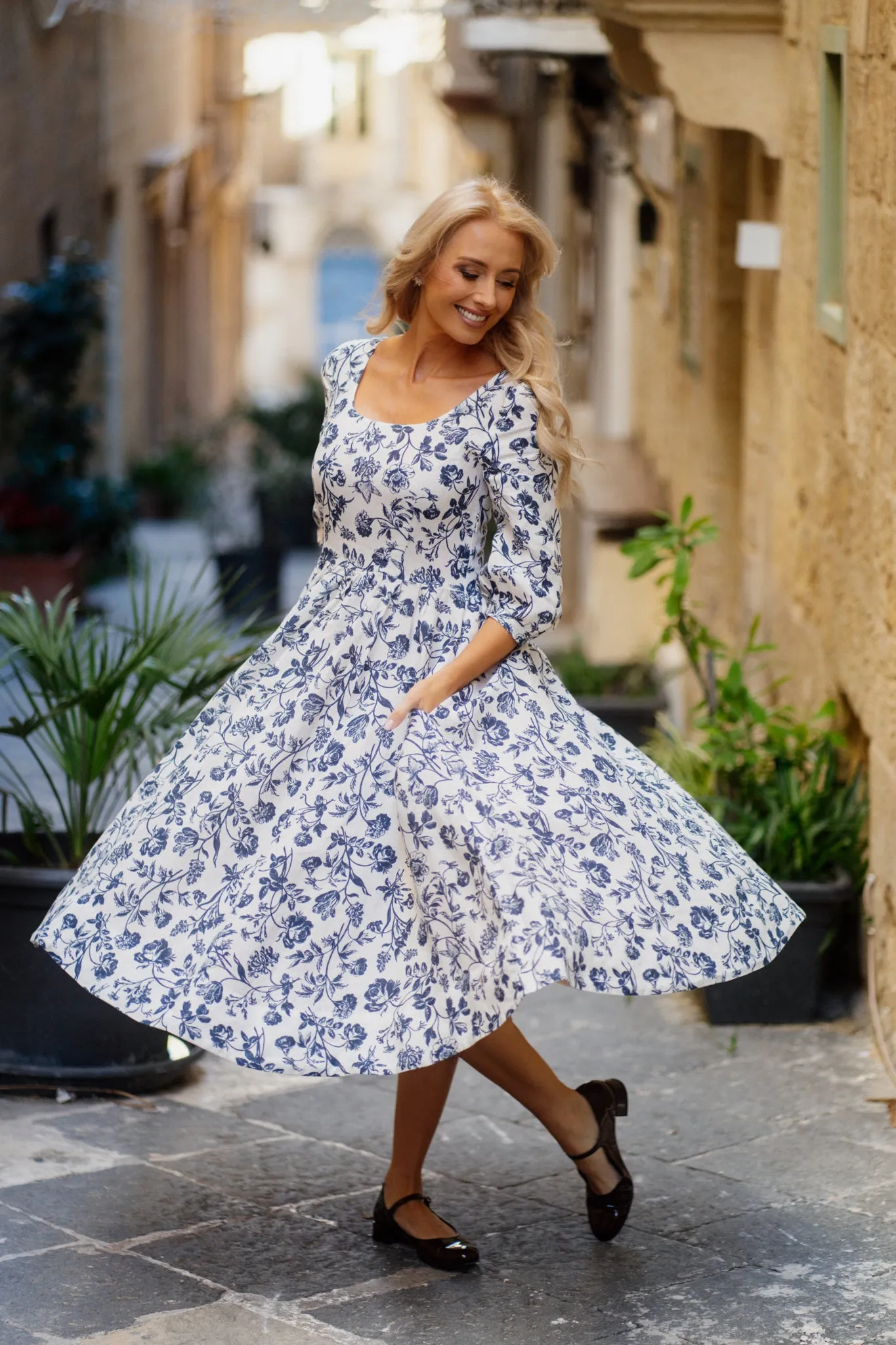 Carmen Dress, 3/4 Sleeve sold by Son de Flor