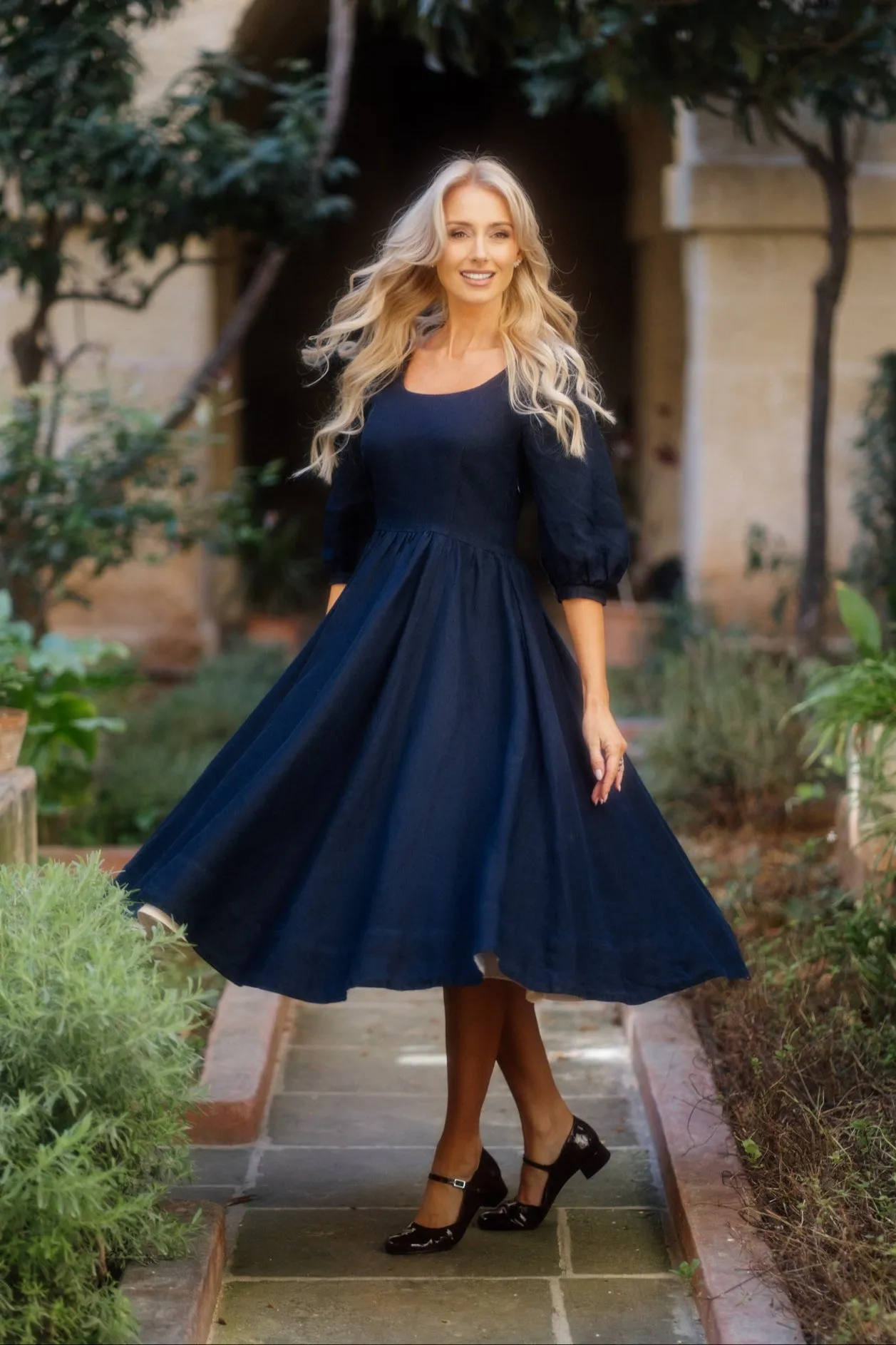 Carmen Dress, 3/4 Sleeve sold by Son de Flor