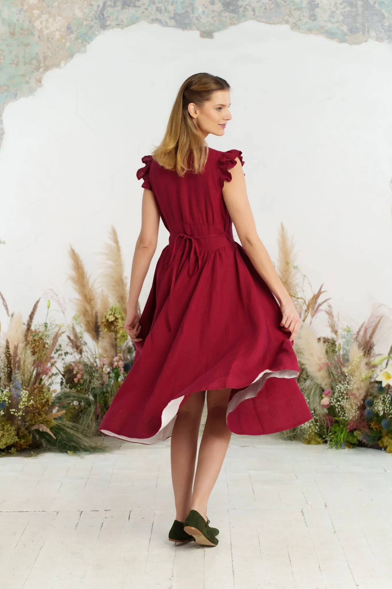 Diane Dress, Ruffle Sleeve sold by Son de Flor product image thumbnail 5