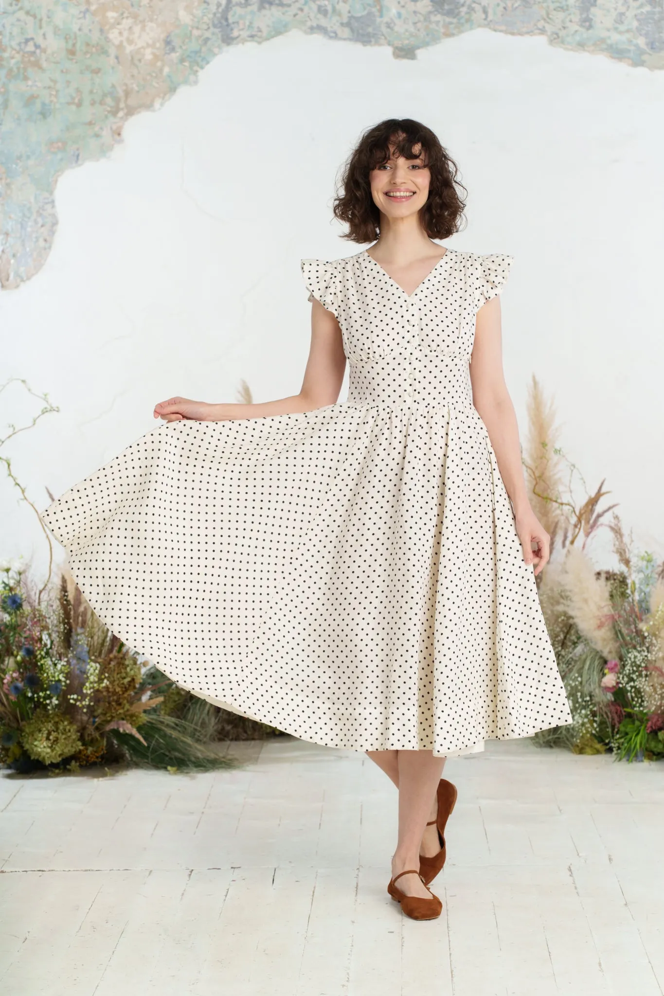 Diane Dress, Ruffle Sleeve sold by Son de Flor product image thumbnail 4