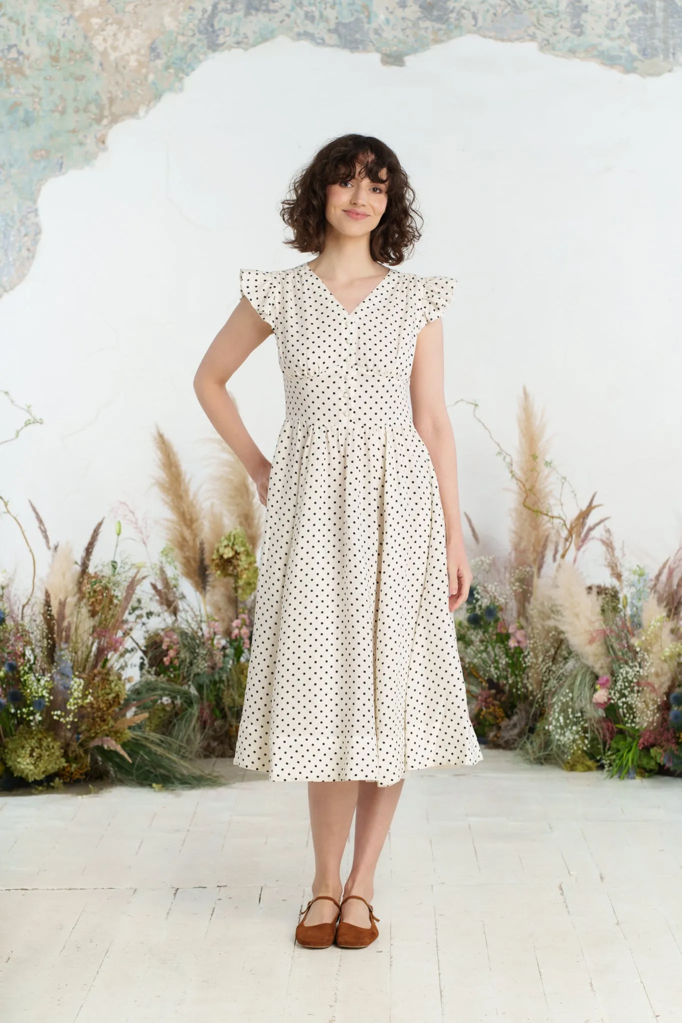 Diane Dress, Ruffle Sleeve sold by Son de Flor product image thumbnail 2